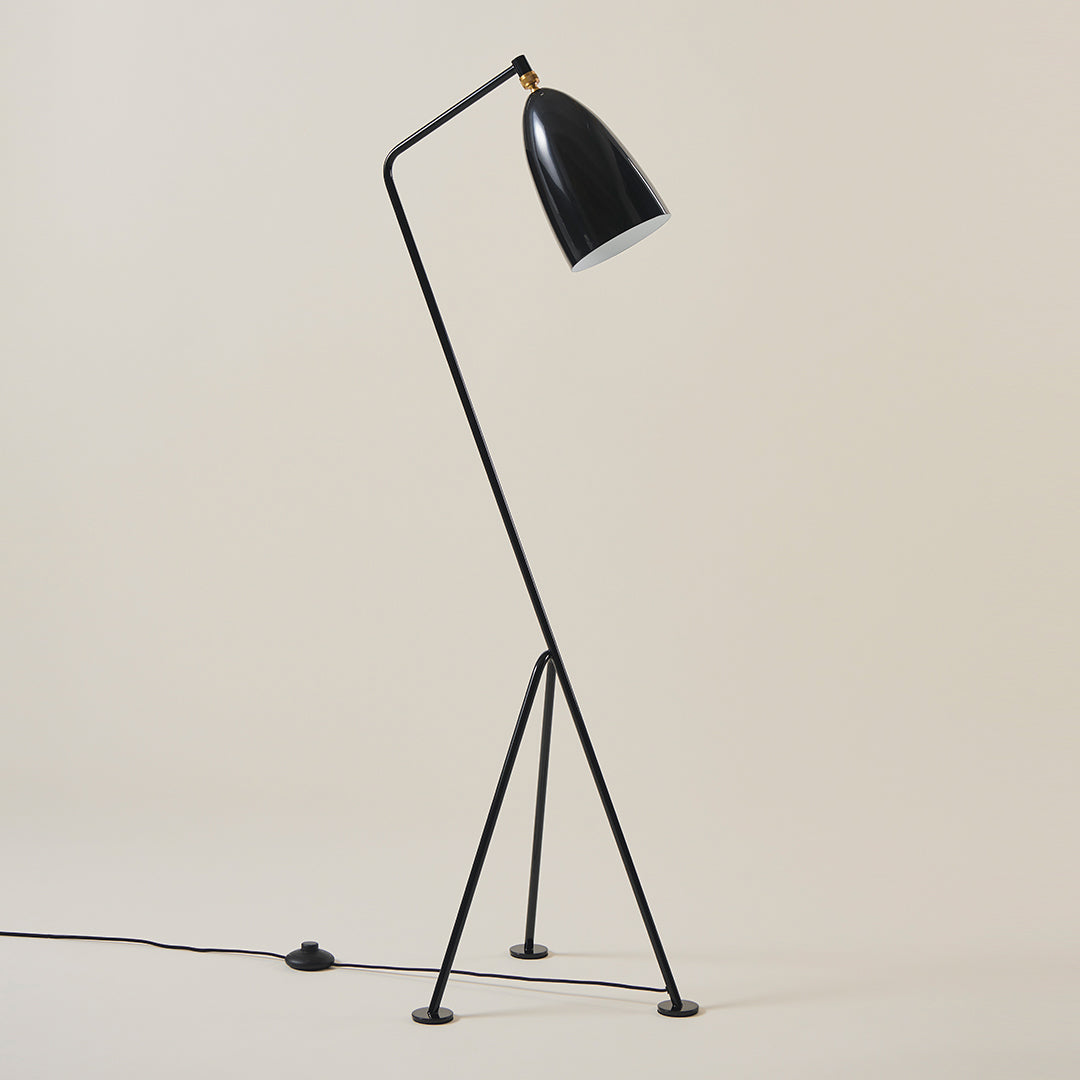 Modern Grossman Gräshoppa Adjustable Floor Lamp - Scandinavian Design for Living Room, Bedroom & Office - Bright LED Reading Light with Flexible Gooseneck