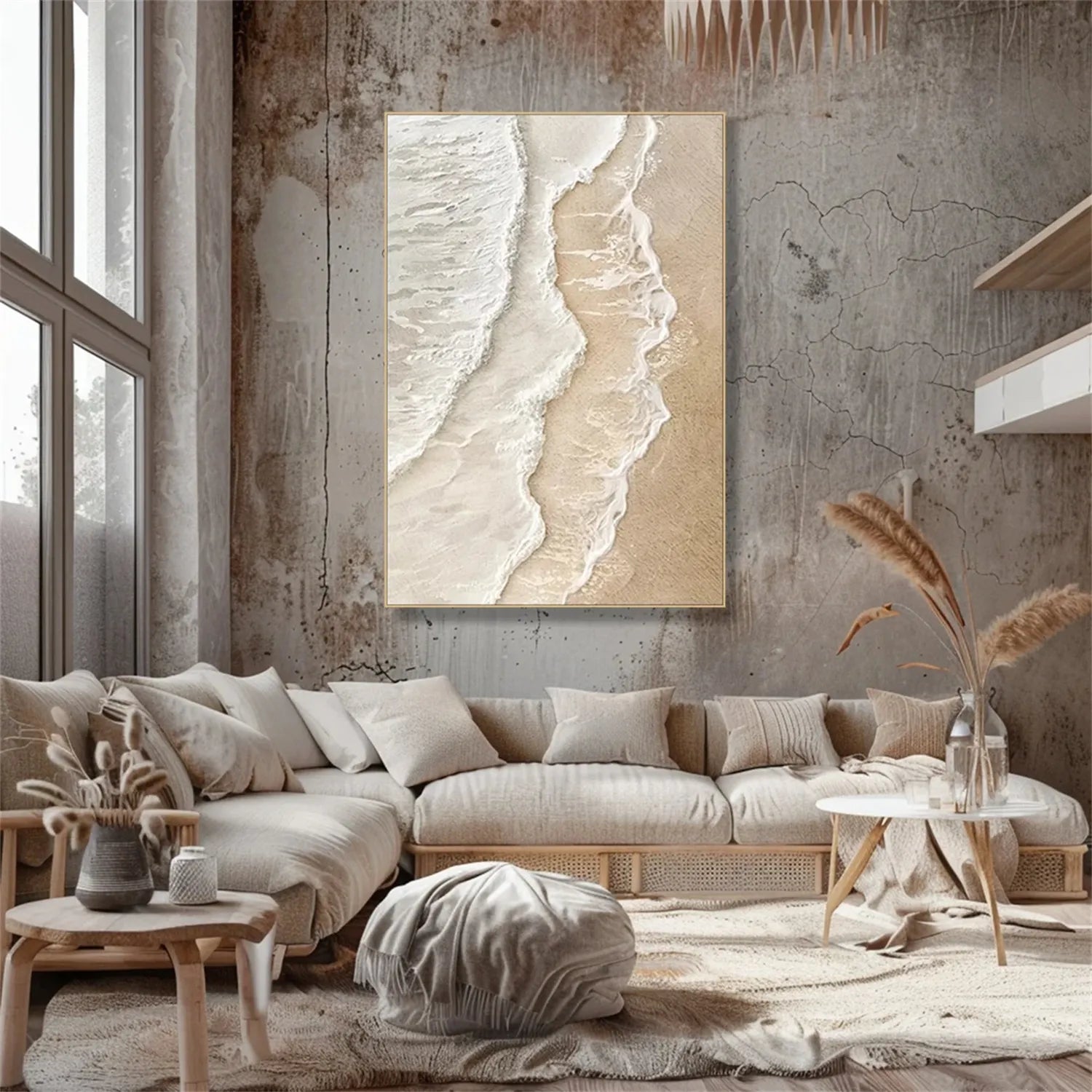 Ocean and Sky Painting #OS 206 - Handmade Canvas Wall Art for Home Decor, Office, Living Room, Bedroom