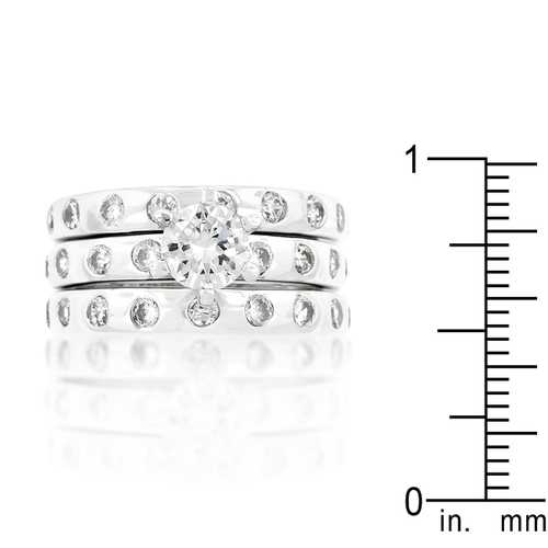 Exquisite Bezel Set Engagement Ring Set - Elegant Wedding & Proposal Jewelry for Women - Perfect for Anniversaries, Valentine's Day & Special Occasions