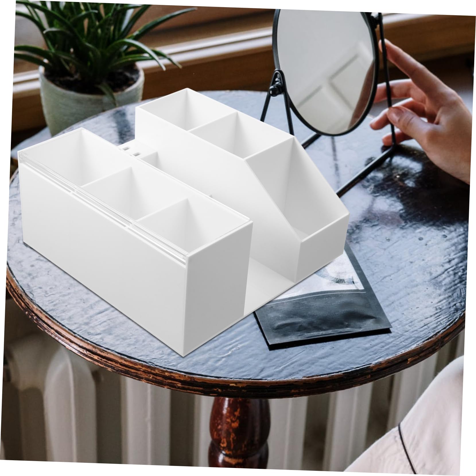 Premium Eyelash Extension Supplies - Elegant Lash Tweezers Storage Box & Organizer, Makeup Display Stand for Lash Artists (White) - Perfect for Salon, Spa, and Professional Makeup Studios