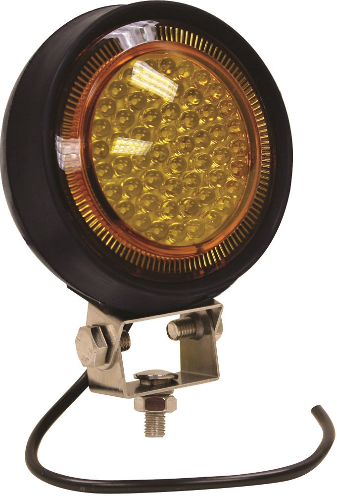 54 LED Amber Spread Beam Flood Light - 12V/24V DC Waterproof for Off-Road Vehicles, Boats & Outdoor Lighting