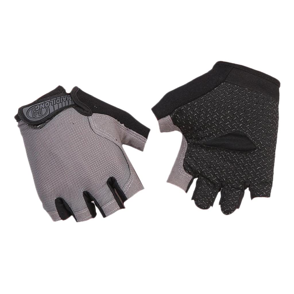 Newmind Fingerless Gloves for Men & Women - UV Sun Protection Half Finger Gloves (Gray) - Perfect for Driving, Cycling, Running & Outdoor Activities