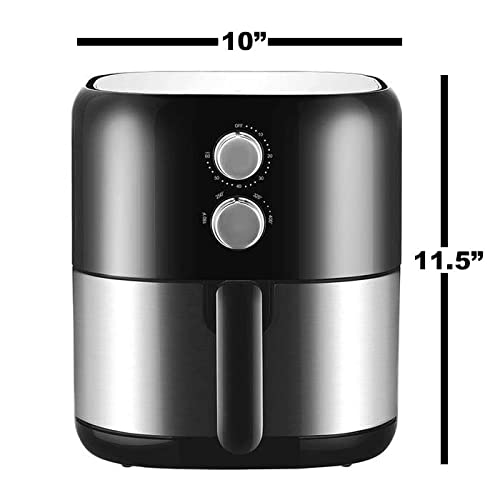 3.5 Quart Air Fryer with Extra Hot Air Technology - Perfect for Frying, Roasting, Baking & Broiling | Healthy Cooking for Family Meals, Snacks & Party Foods
