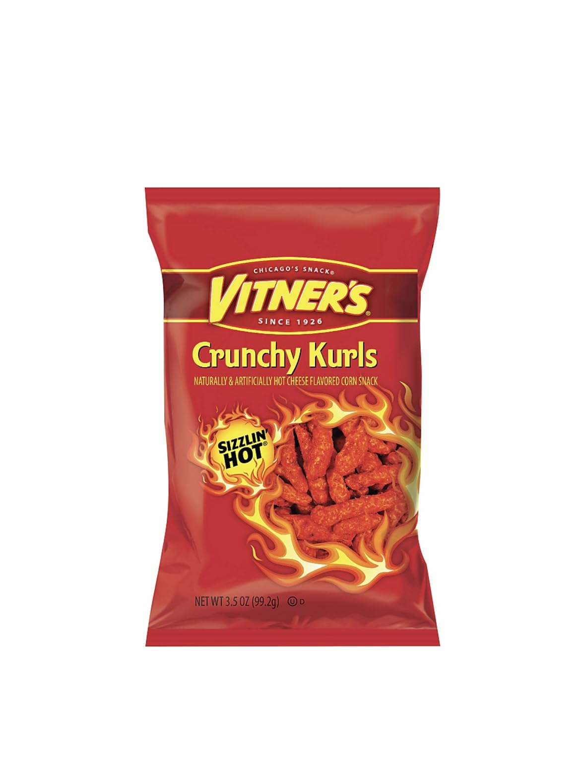 Vitner's Krunchy Kurls Chicago Original Flavor Snacks - 4 Pack (3.5 oz Bags) | Crunchy Curly Potato Chips for Parties, Game Nights & Movie Snacking