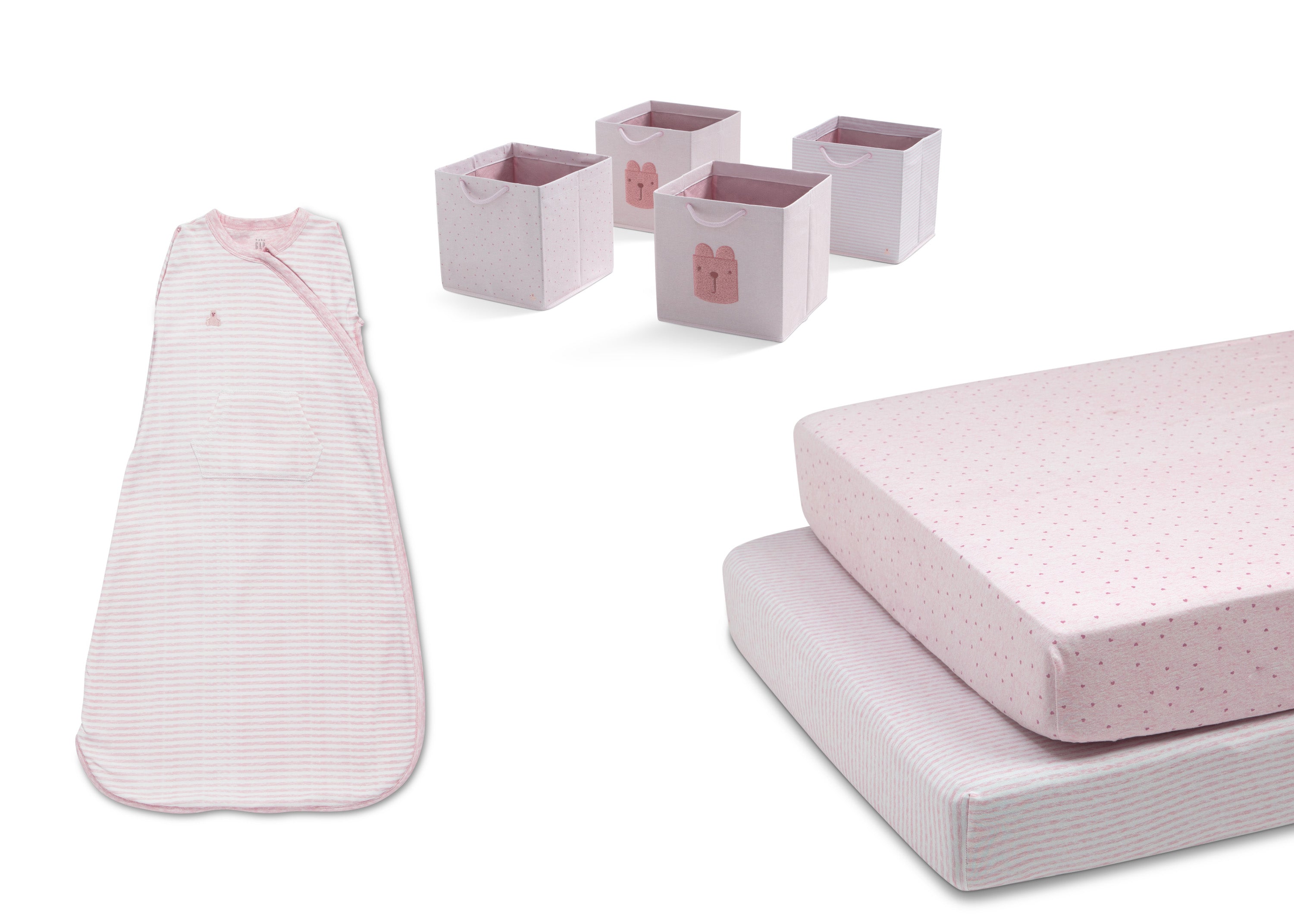 7-Piece Bedding Set with Sleep Sack & Storage Bag - Soft & Breathable Crib Sheets, Blankets & Organizer for Baby Nursery, Travel & Home Use
