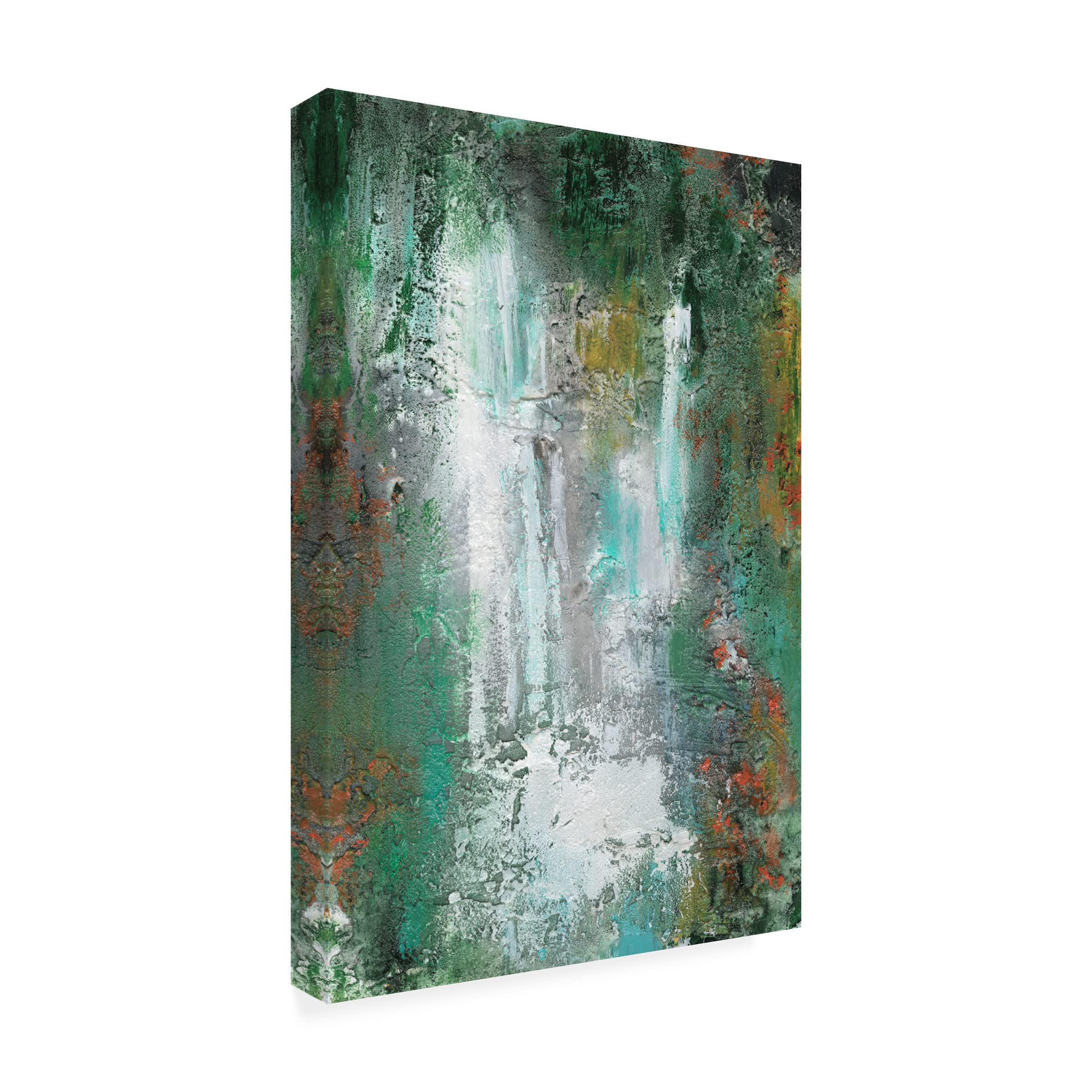 Lila Bramma 'Waterfall In Paradise I' Canvas Wall Art Print - Tropical Landscape Painting for Living Room, Bedroom & Office Decor