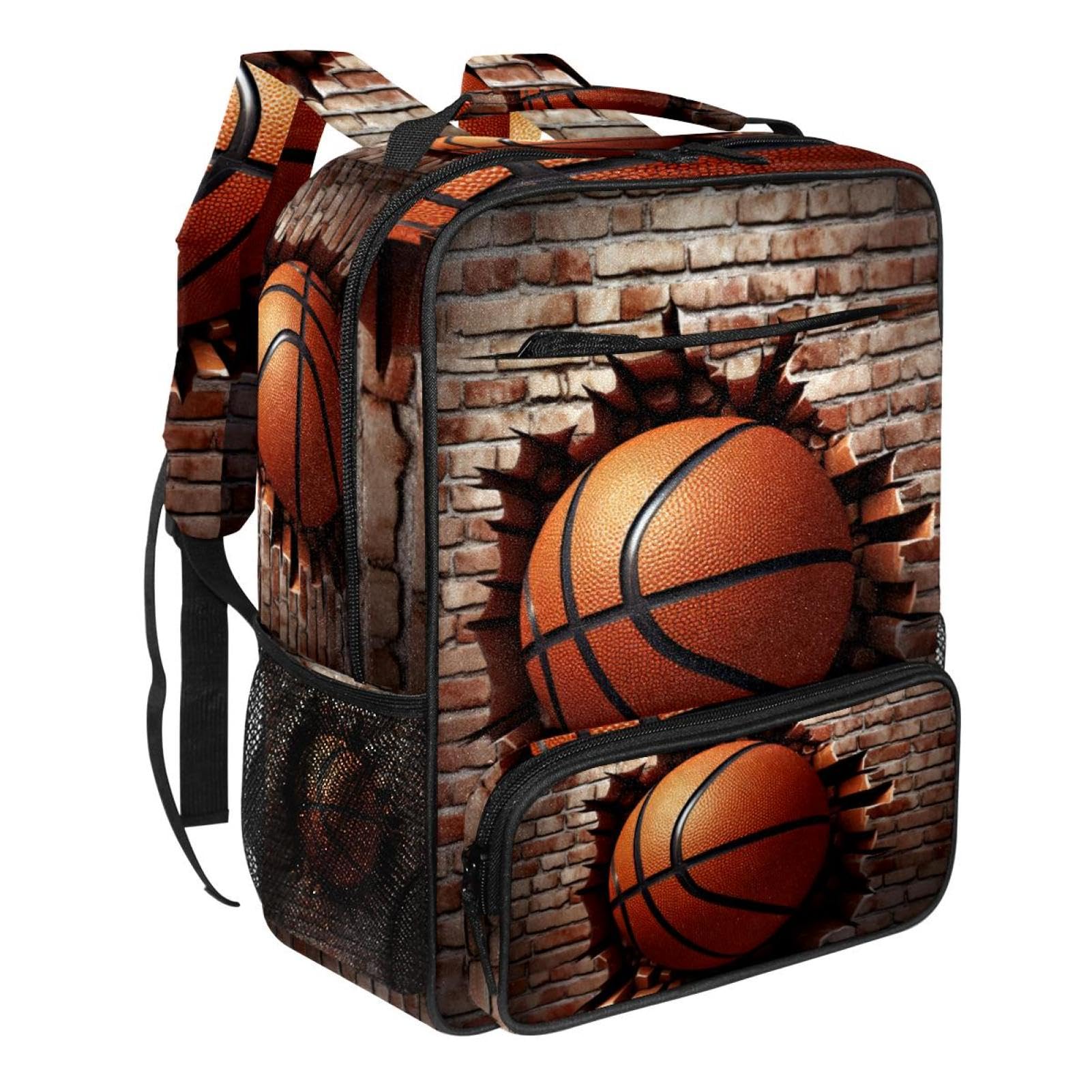 Durable Travel Backpack for Men & Women - Water-Resistant Basketball Wall Texture Design - Perfect for Hiking, Gym, Work & Outdoor Adventures