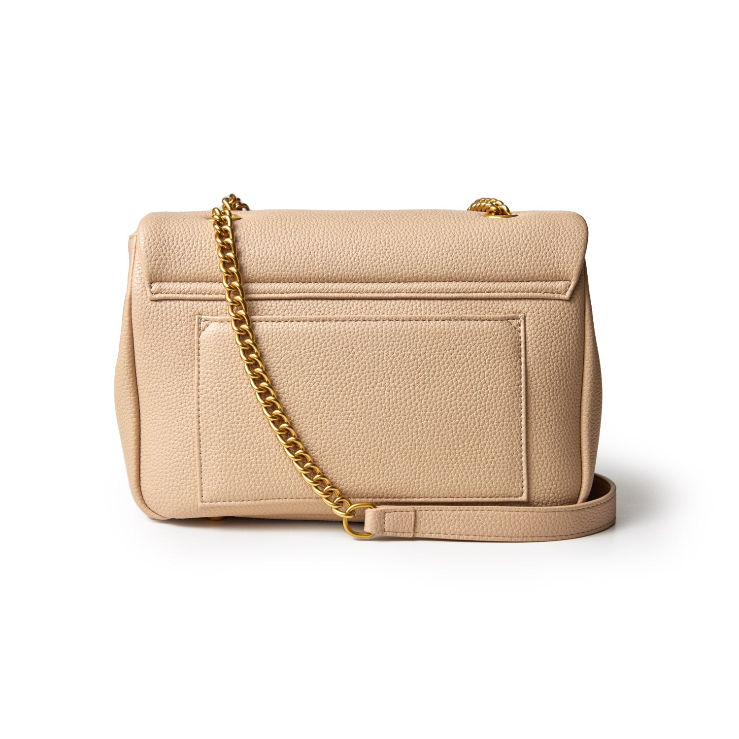 Medium Pebble Flap Bag in Nude - Stylish Crossbody Purse for Women, Perfect for Everyday Use, Work, and Travel