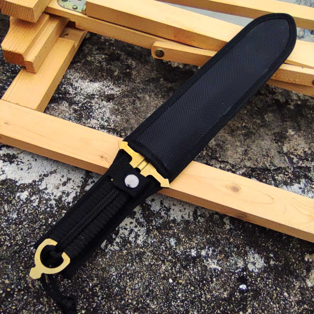 Premium Gold Titanium Fixed Blade Knife for Hunting, Camping & Fishing - Outdoor Survival, Bushcraft & Tactical Use