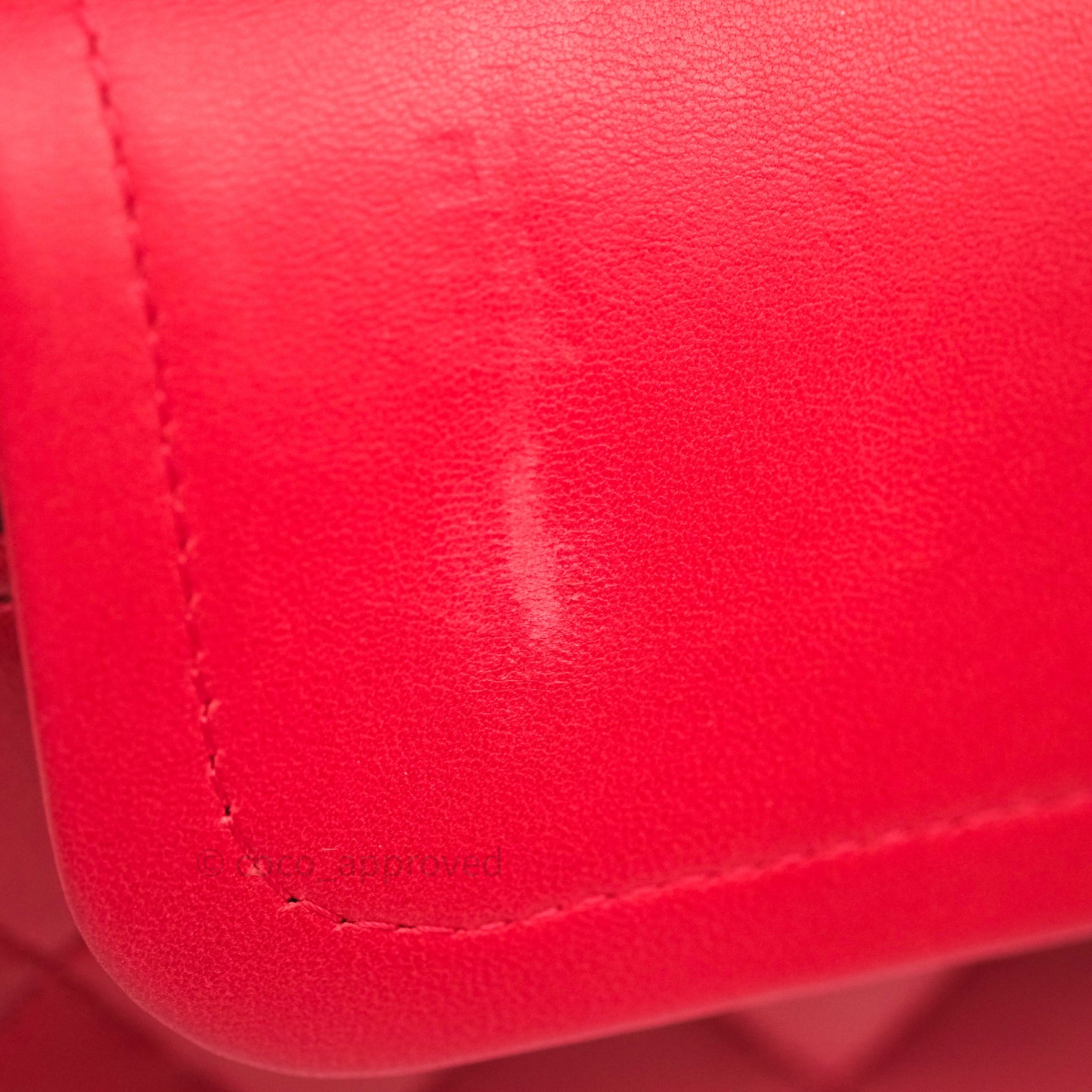 Chanel Classic Medium Double Flap Bag - Red Lambskin Leather with Silver Hardware | Luxury Handbag for Women, Perfect for Date Night & Special Occasions