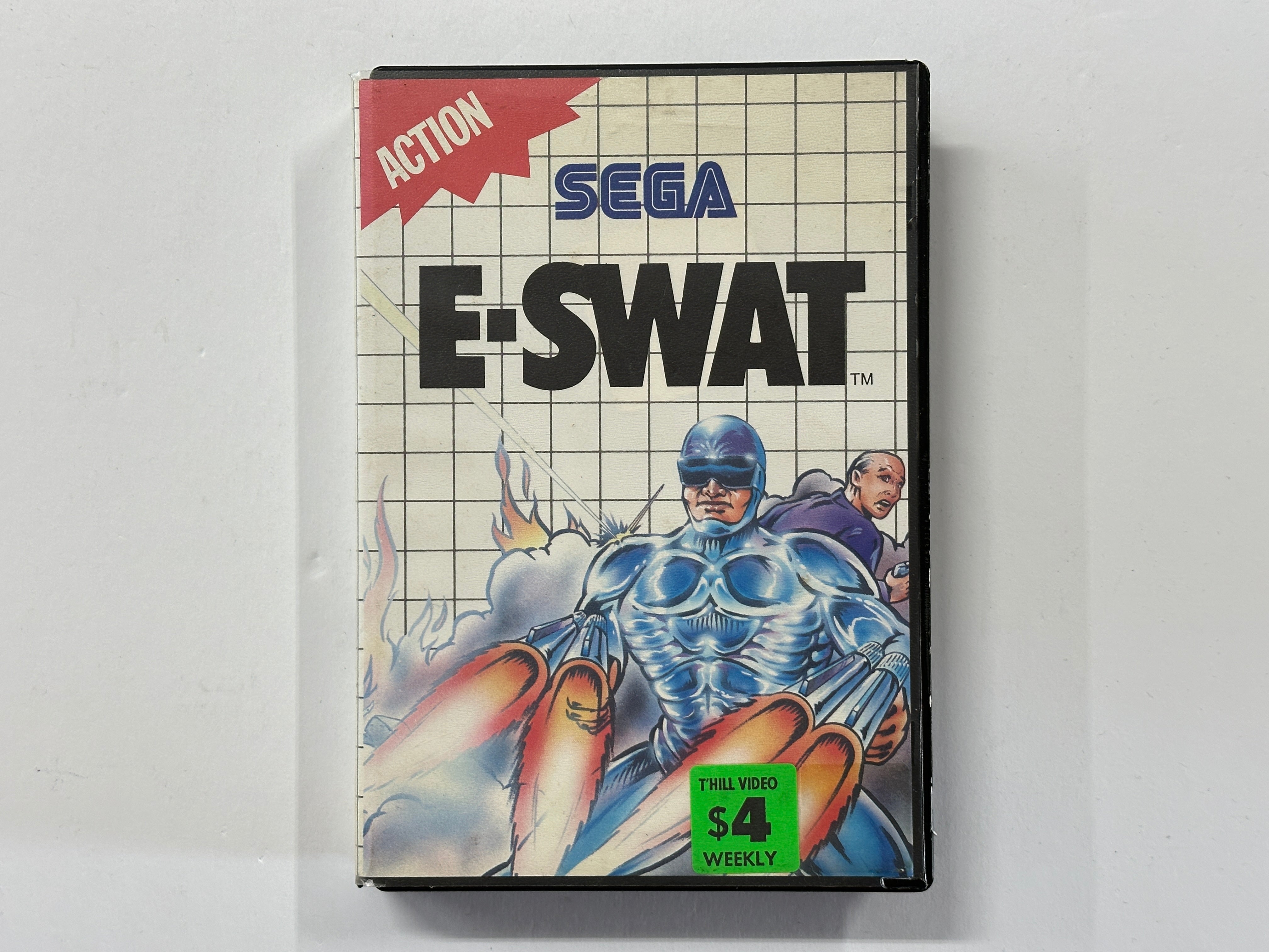 Original E-Swat Action Figure in Collectible Case - Perfect for Display, Gifts, and Retro Gaming Enthusiasts