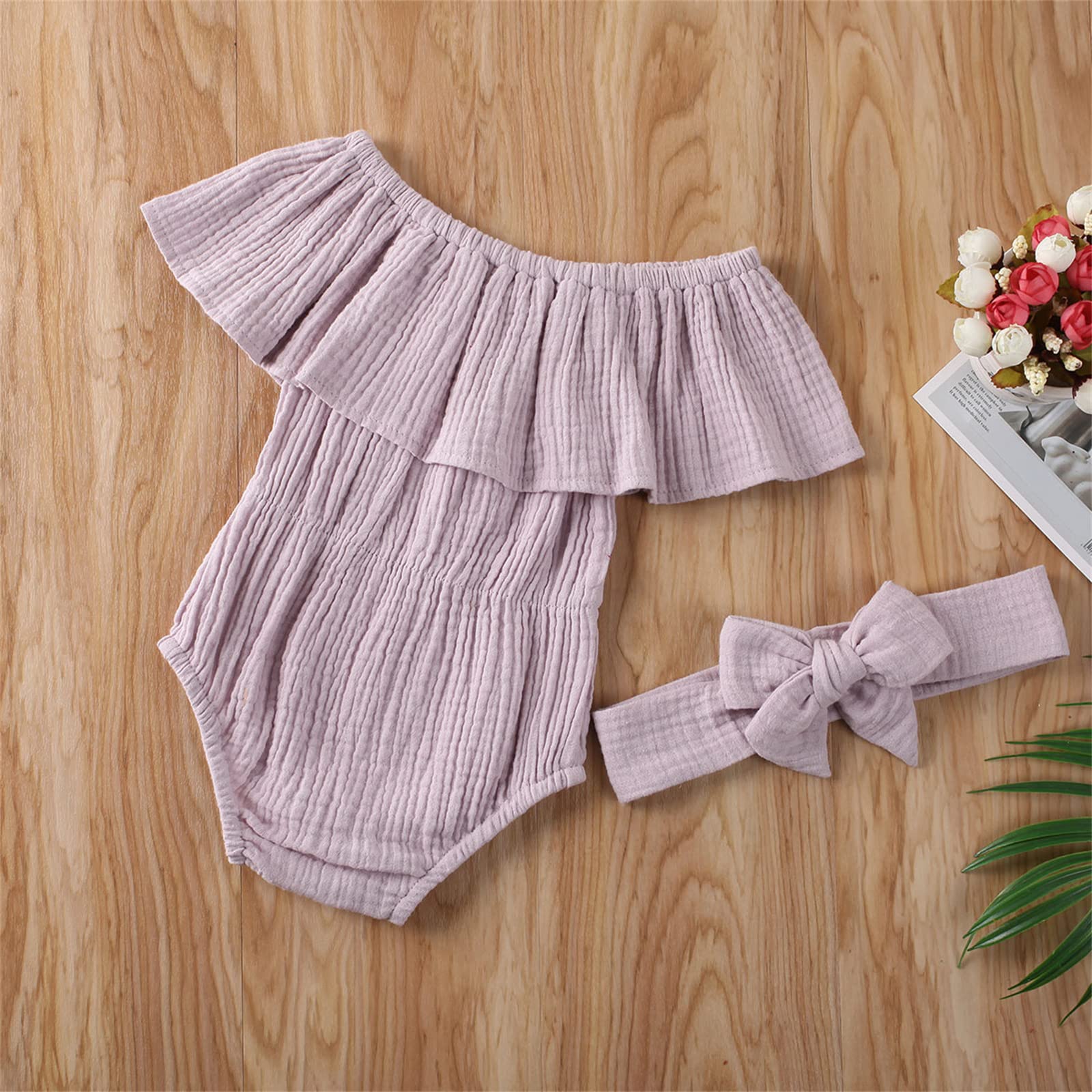 Adorable Newborn Baby Girl Romper Outfit - Sleeveless Pom Pom Tassel Bodysuit Jumpsuit for 0-3 Months | Soft Cotton Summer One-Piece Clothing for Infants | Perfect for Photoshoots, Playdates & Special Occasions
