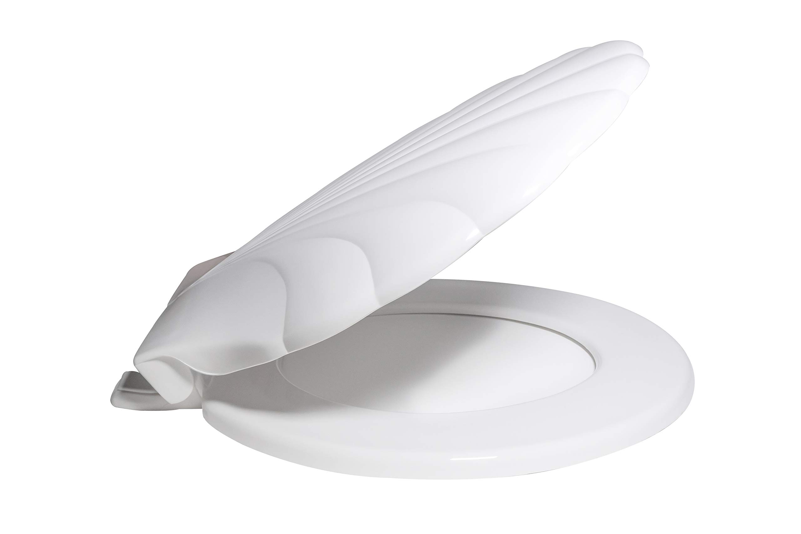 Centoco HP30SLC-001 White Round Toilet Seat with Lift-Off Cleaning Feature | Durable Plastic Shell Design | Closed Front with Cover | Made in USA | Perfect for Easy Cleaning & Modern Bathrooms