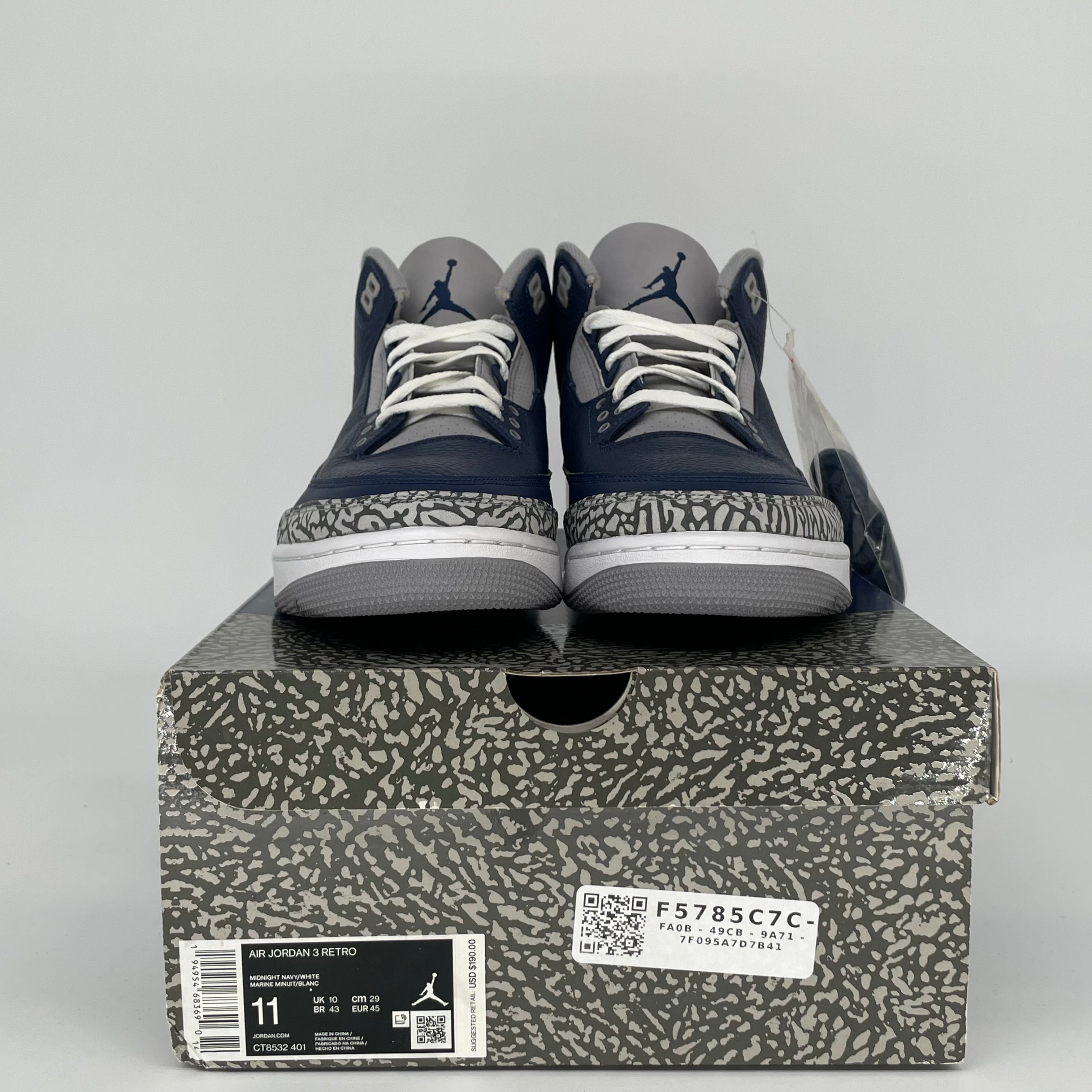 AIR JORDAN 3 GEORGETOWN Retro Basketball Shoes Men's Size 11 - White/Blue/Gray (CT8532-401) | Authentic Nike Sneakers for Running, Gym & Streetwear Fashion