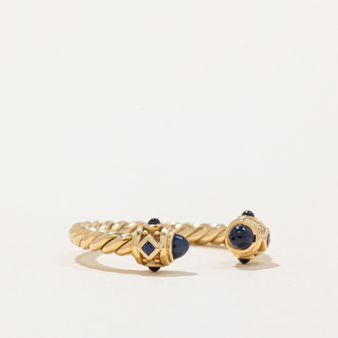 David Yurman Renaissance Sapphire Ring | 0.62ctw Blue Sapphire & Diamond Ring | Size 4.25 | Sterling Silver Jewelry | Perfect for Anniversary, Engagement & Special Occasion Gifts