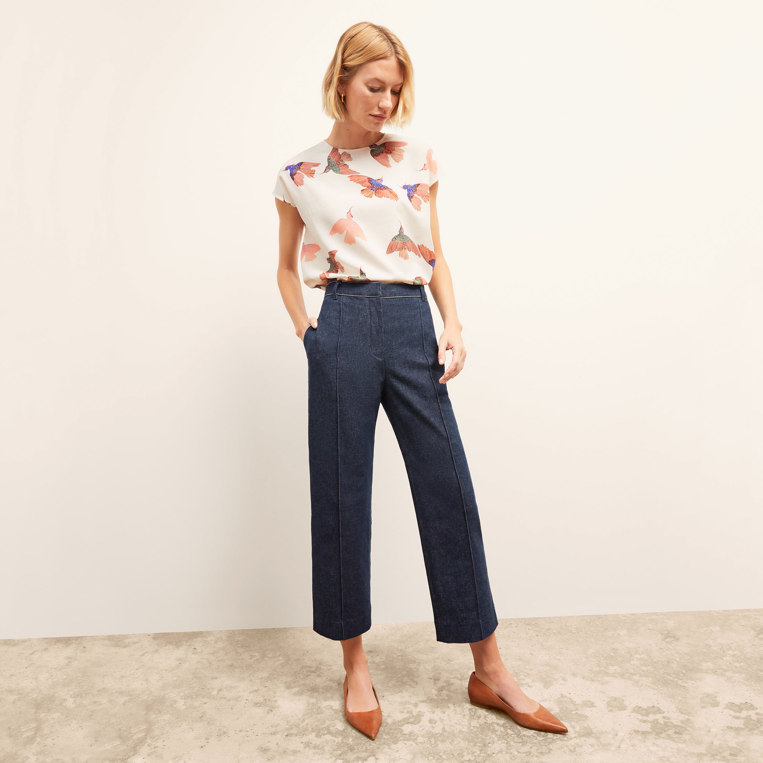 Christy Pant Stretch Denim Suiting - Dark Wash Jeans for Women | Comfortable Office Wear & Casual Outfits