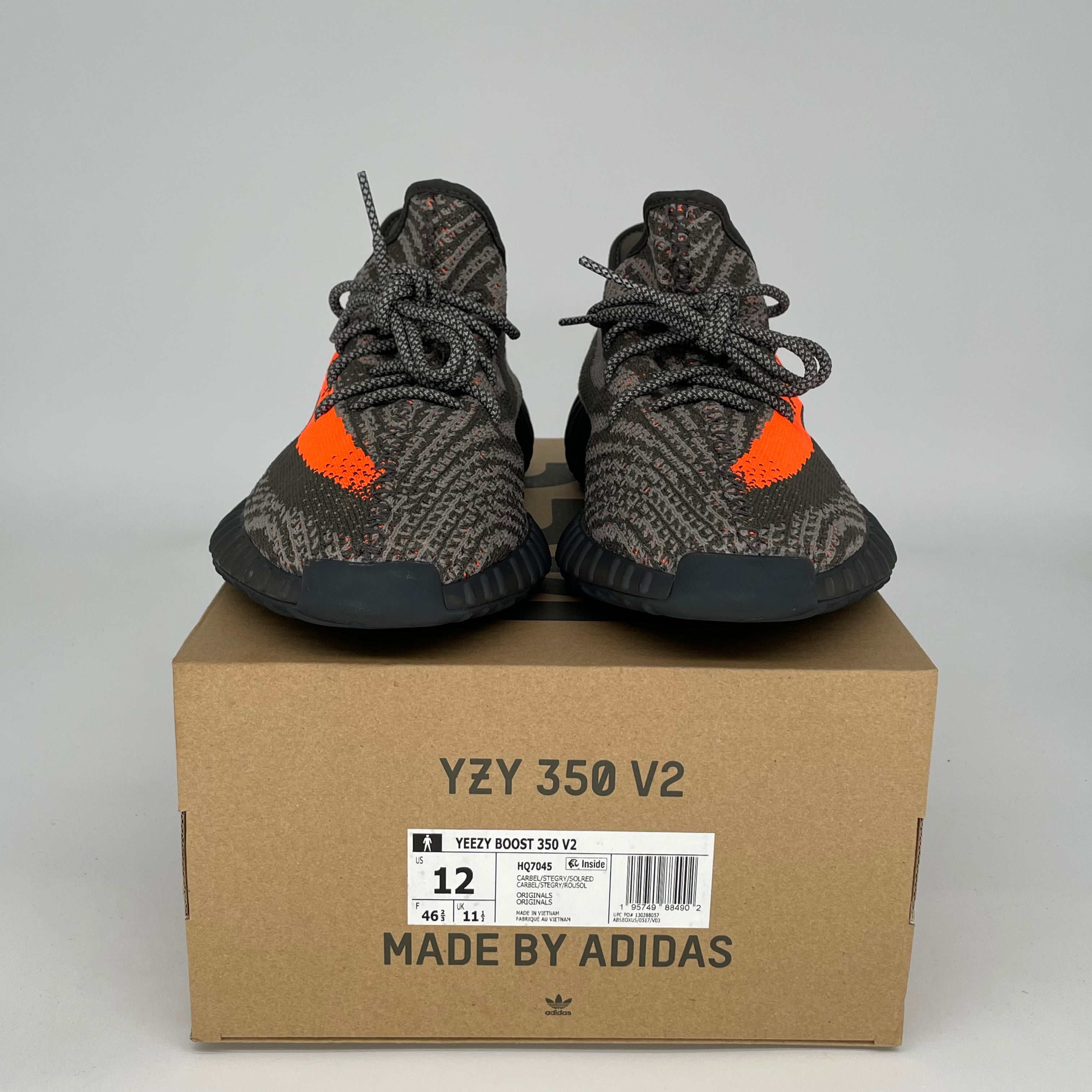 Adidas Yeezy Boost 350 V2 Carbon Beluga Men's Running Shoes - Size 12 (HQ7045) | Comfortable Sneakers for Gym, Jogging & Casual Wear