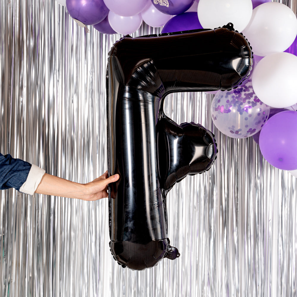 Balloonify Black Mylar Letter F Balloon - 40 Inch Large Foil Alphabet Balloon for Birthday Party Decorations, Graduation, Baby Shower & Wedding Events - 1 Count Box