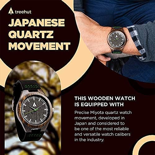 Wooden Watches for Men - Japanese Quartz Movement, Leather Straps - Perfect for Outdoor & Office Wear