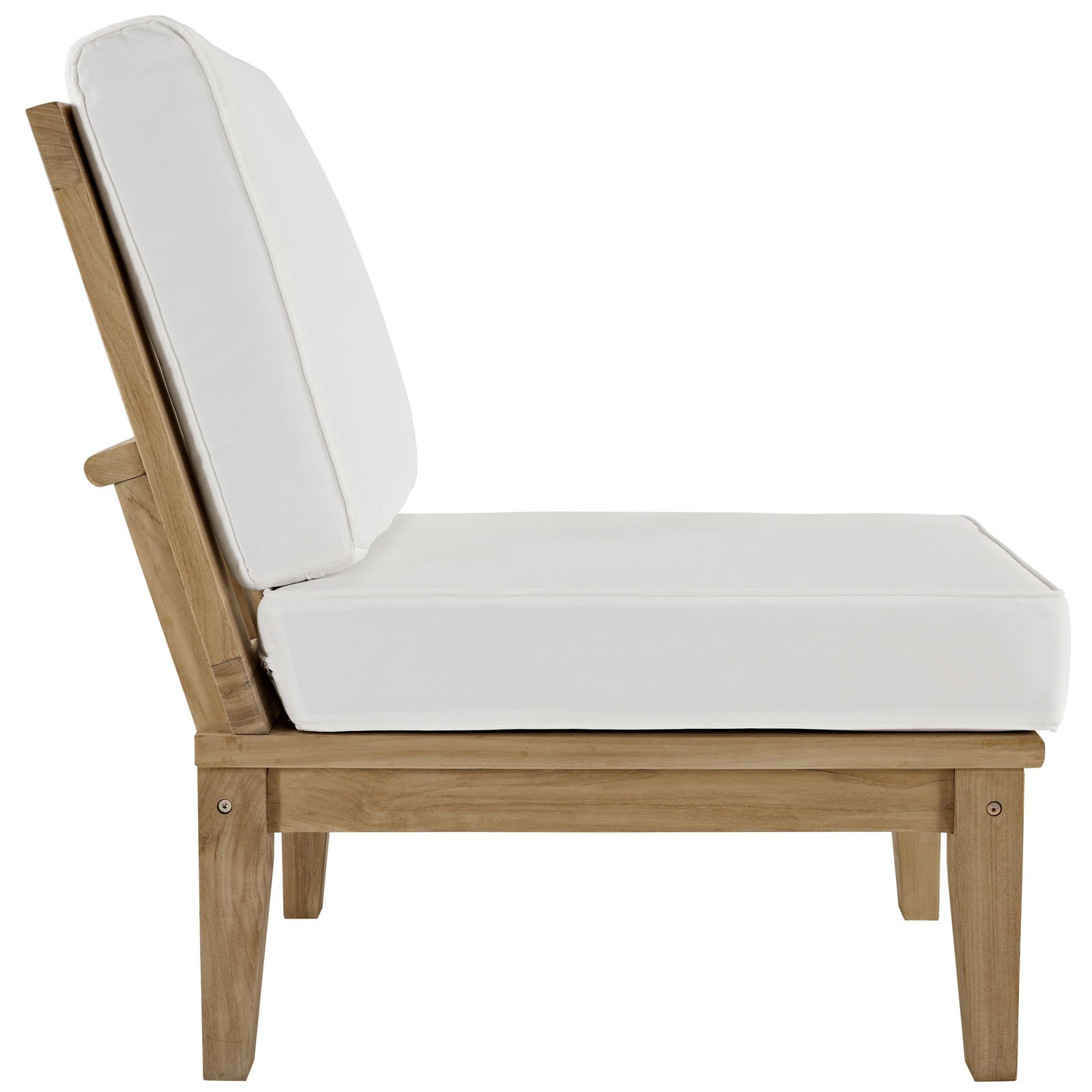Premium 5-Piece Teak Wood Outdoor Patio Furniture Set - Natural & White - Durable Grade A Teak for Backyard, Poolside & Garden Relaxation