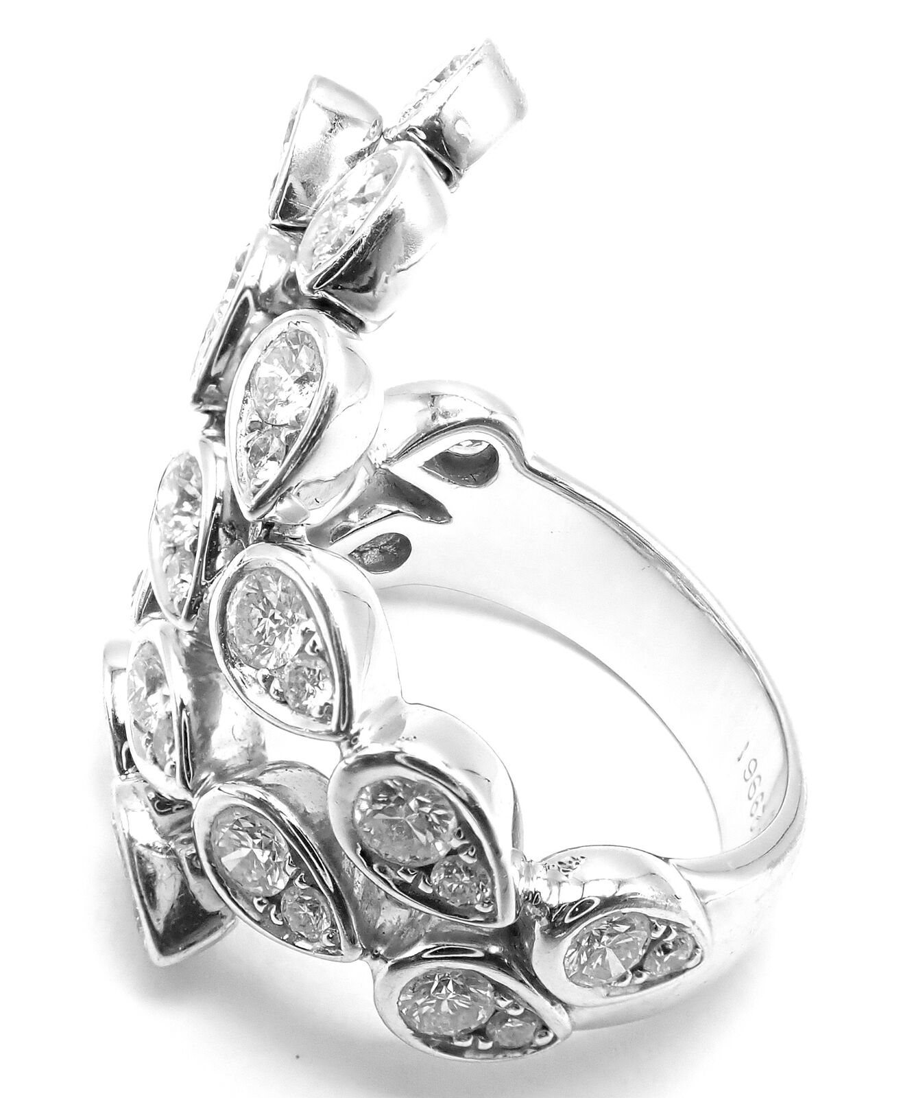 Authentic Piaget Magic Reflection 18k White Gold Diamond Flexible Ring for Women - Luxury Wedding Band, Anniversary Gift & Special Occasion Jewelry