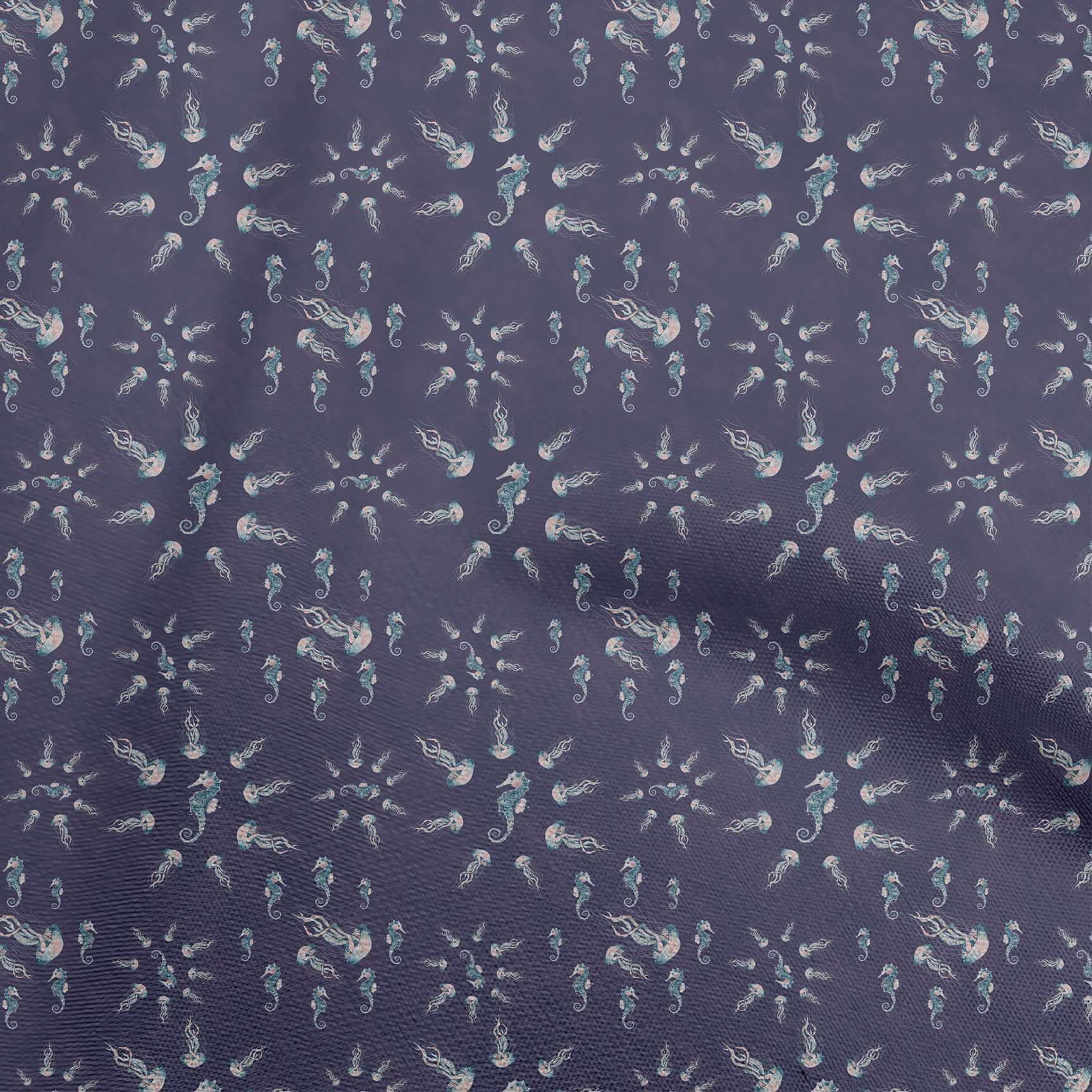oneOone Velvet Blue Fabric by The Yard - 58 Inch Wide Printed DIY Sewing Material for Clothing, Crafts & Home Decor | Perfect for Dresses, Curtains & Upholstery