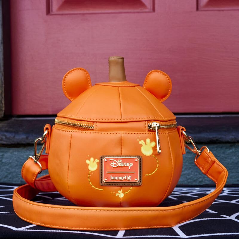 Disney Winnie the Pooh Pumpkin Crossbody Bag - Loungefly Mini Backpack for Women, Cute Cartoon Purse for Disney Fans, Perfect for Halloween, Theme Parks & Daily Use