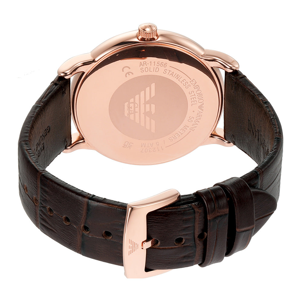 Emporio Armani AR11566 Men's Luxury Brown Leather Watch - Luigi Collection - Perfect for Business, Formal Events & Everyday Wear