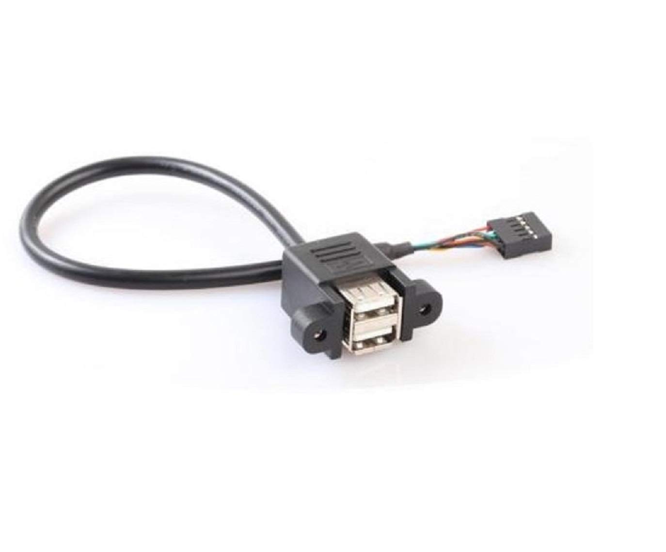 9 Pin to Dual USB 2.0 A Female Header Motherboard Adapter Cable - Connect Internal USB Ports to Motherboard for PC Builds & Upgrades