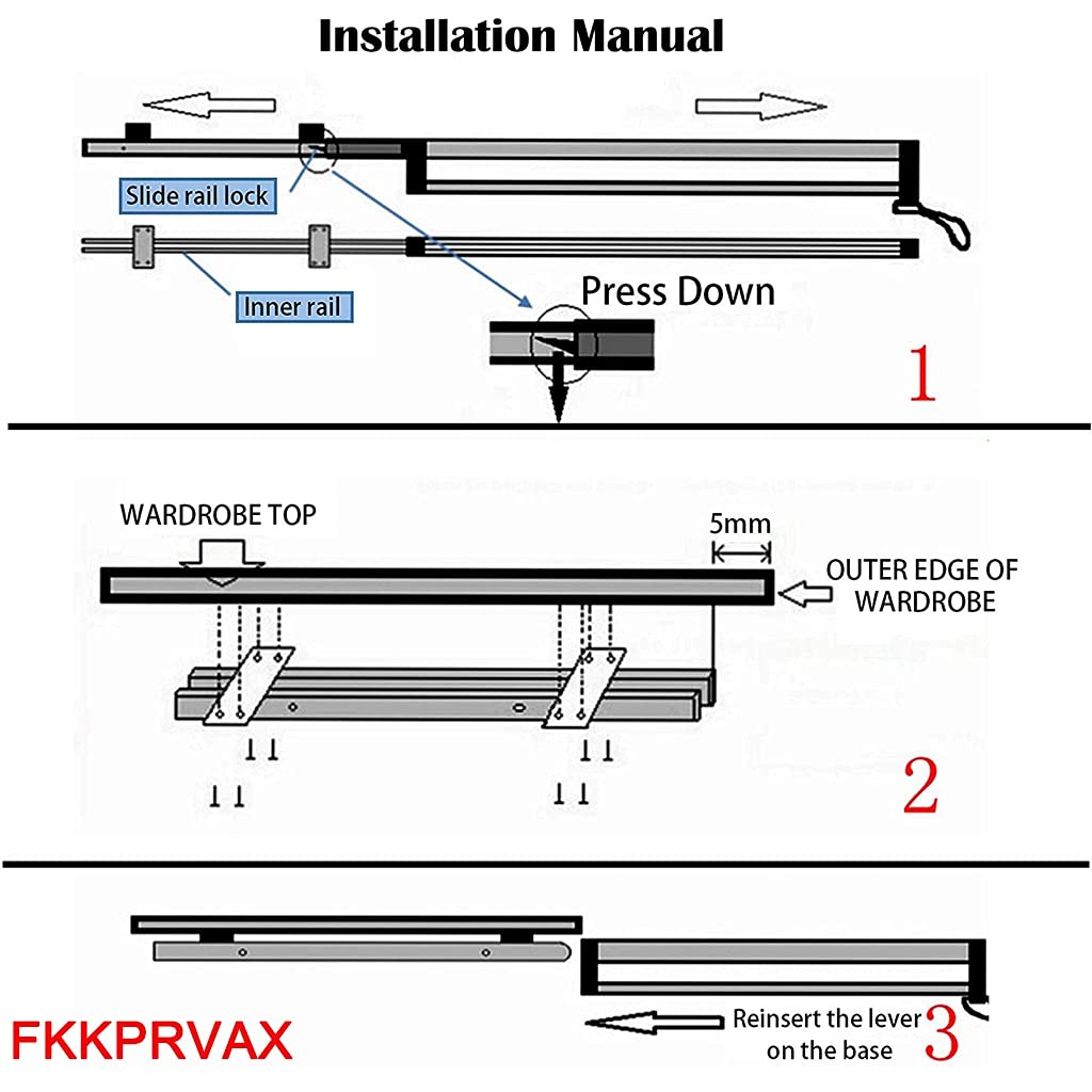Adjustable Stainless Steel Extendable Closet Rod 11.5-23.6 Inch (292-600mm) - Heavy Duty Pull-Out Wardrobe Hanger with 55lb Weight Capacity for Closet Organization, Small Spaces & RV Storage