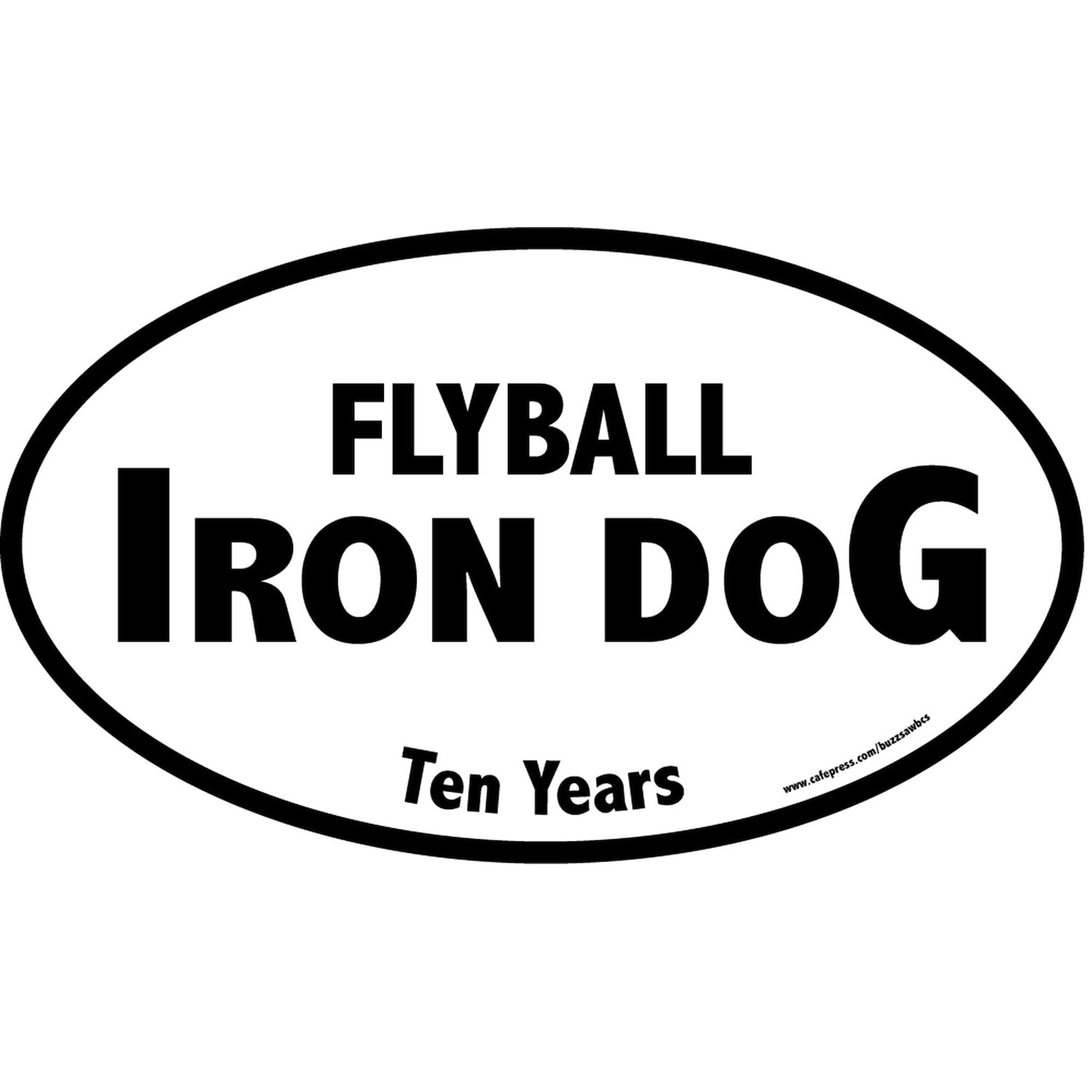 Flyball Iron Dog Oval Sticker - Durable Car Bumper Decal for Sports Fans & Pet Lovers | Perfect for Cars, Laptops & Water Bottles