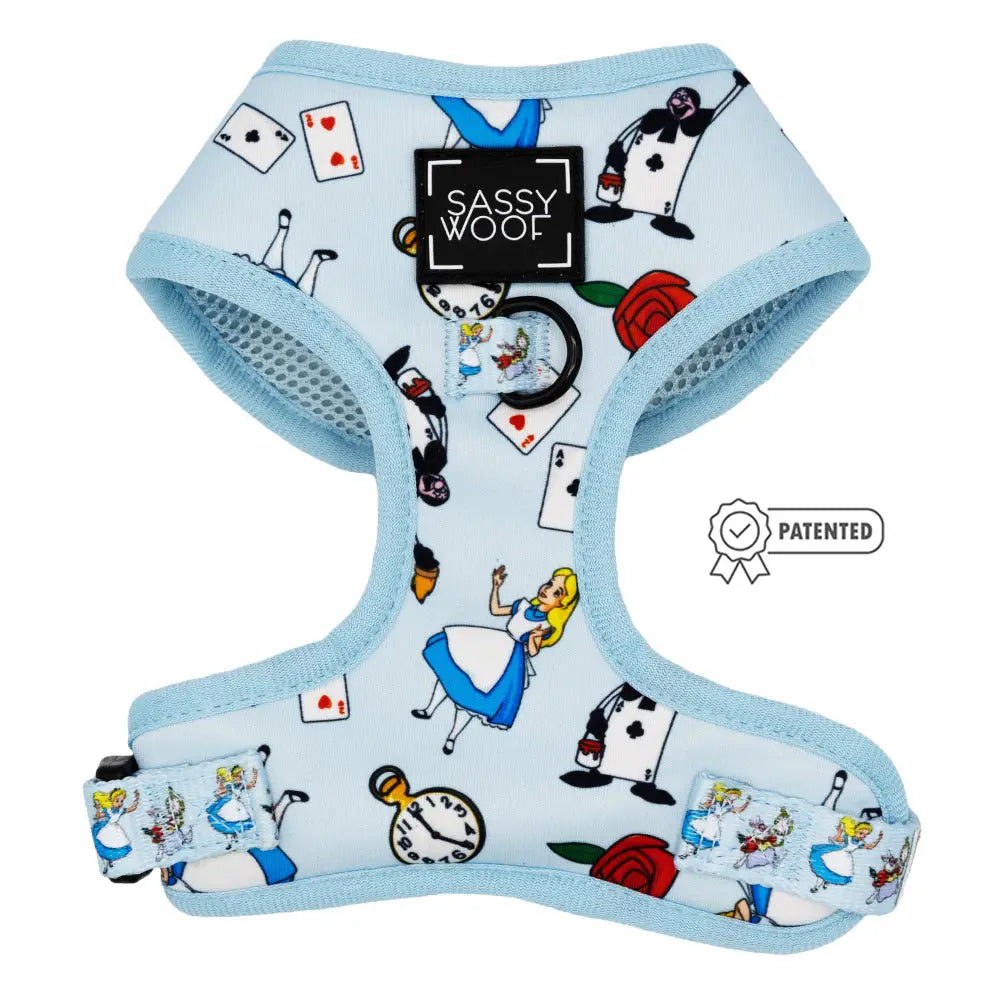 Blue Alice in Wonderland Adjustable Pet Harness for Small Dogs - Perfect for Cosplay, Halloween & Fantasy Costume Parties