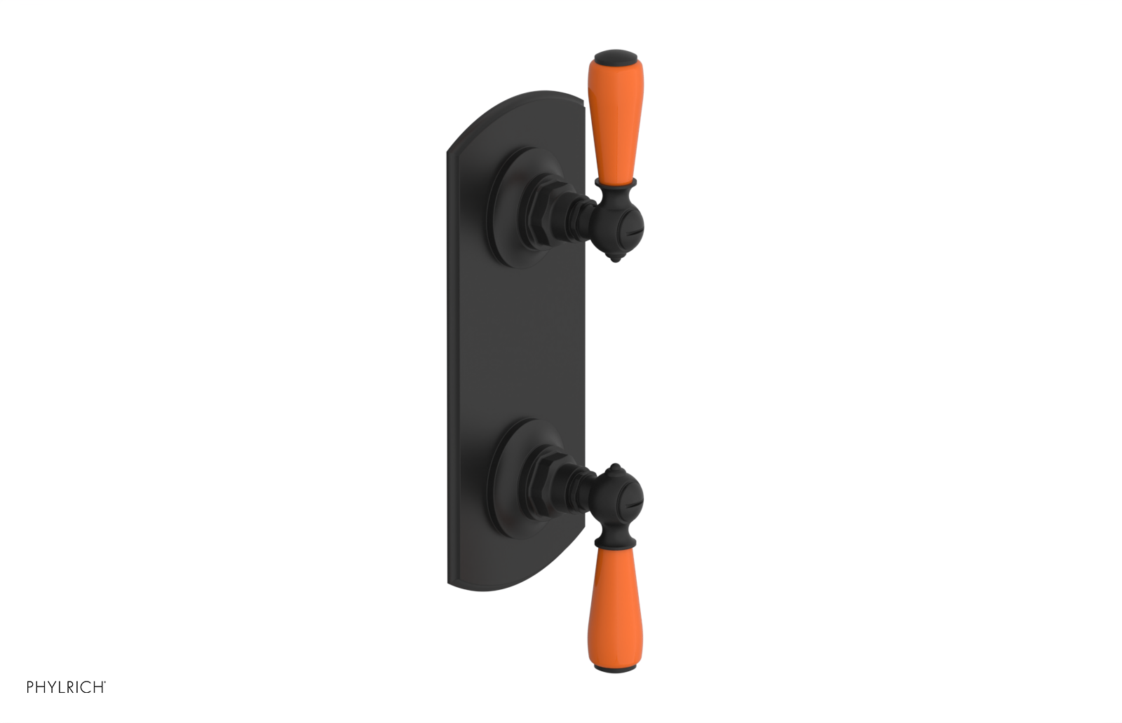 Jamestown Thermostatic Shower Valve with Volume Control & Diverter - Orange Accent Trim - Model 4738 - Perfect for Modern Bathroom Renovations & Spa-Like Shower Experiences