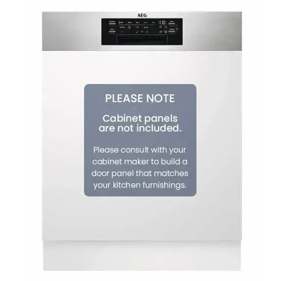 AEG 60cm Semi-Integrated Dishwasher - Energy Efficient, Quiet Operation - Perfect for Small Kitchens & Apartments