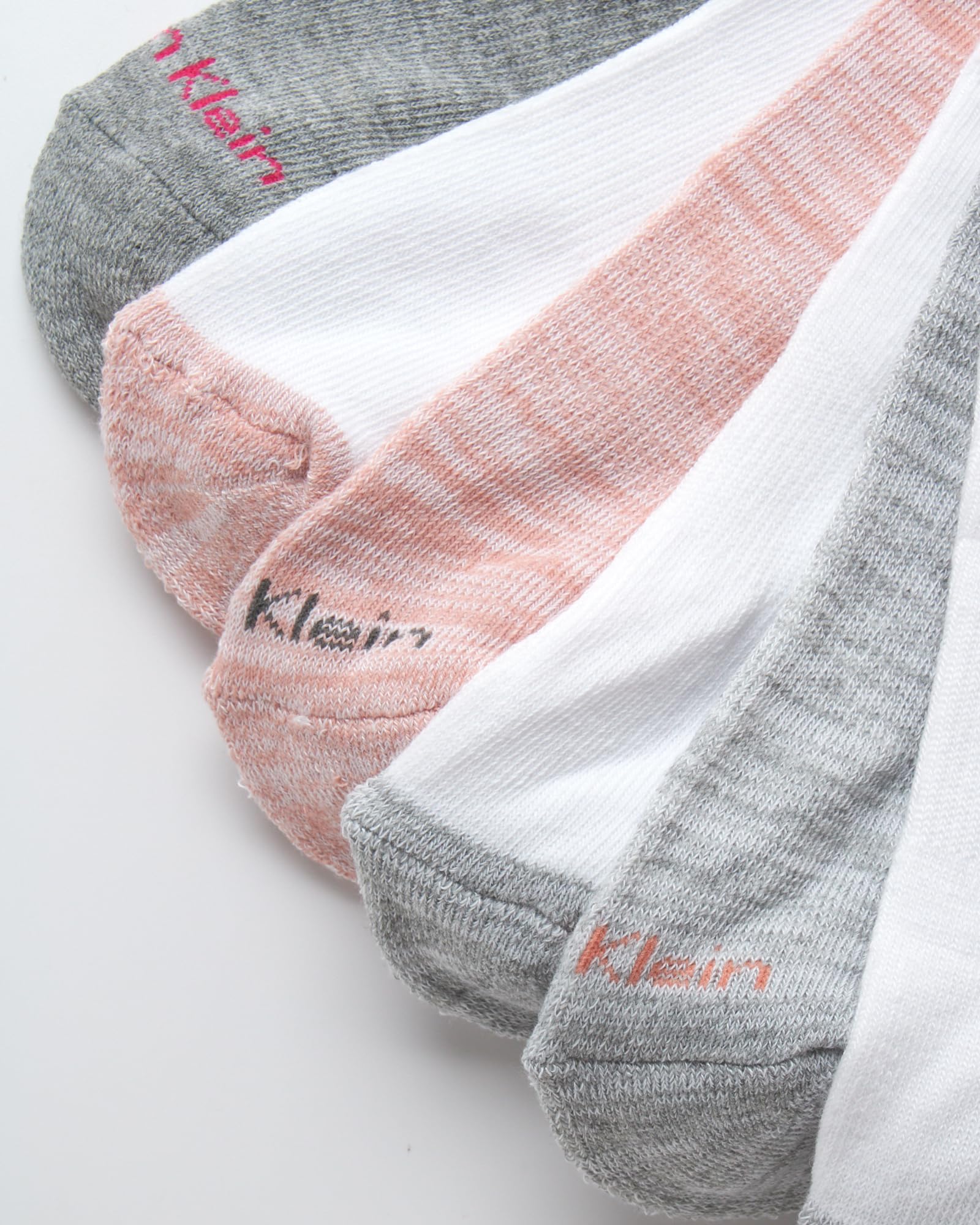 Calvin Klein Girls' No Show Ankle Socks - 6 Pack Soft Cushioned Cotton Socks for School, Sports & Everyday Wear