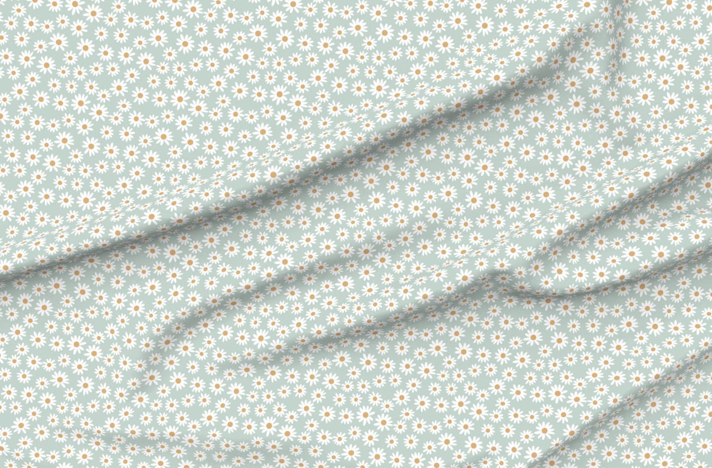 Daisy Print Upholstery Velvet Fabric by The Yard - Vintage Floral Daisies Design for Home Decor, Apparel & DIY Projects | Spring Earthy Sage Green Flowers