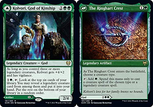 Magic: The Gathering - Kolvori, God of Kinship // The Ringhart Crest - Foil Card - Kaldheim Expansion - MTG Collectible Trading Card Game - Perfect for Commander Decks and Fantasy Gaming