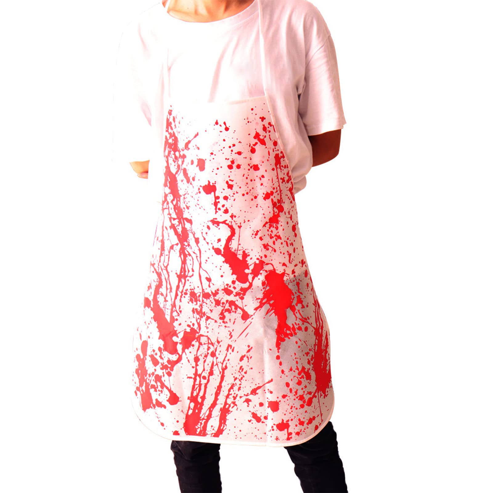 Scary Halloween Bloody Apron & Chef Hat Set - Blood Splattered Costume Props for Adults, Party Decor, Cosplay - Perfect for Halloween Parties, Haunted Houses & Themed Events