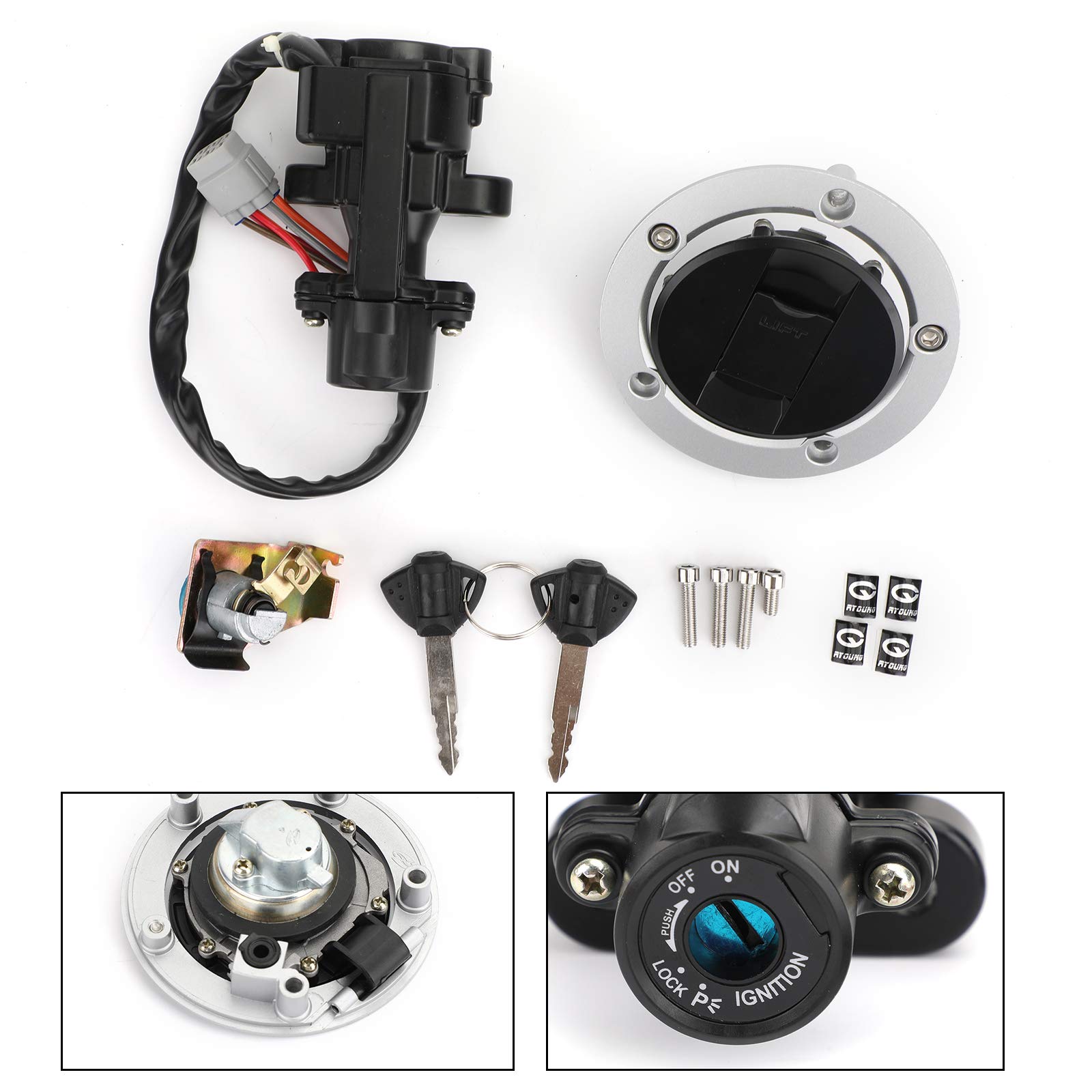 Ignition Switch Fuel Gas Cap Seat Lock Keys for Suzuki GSXR 600 750 1000 (2005-2018) - Replacement Motorcycle Key Set for Smooth Riding & Security