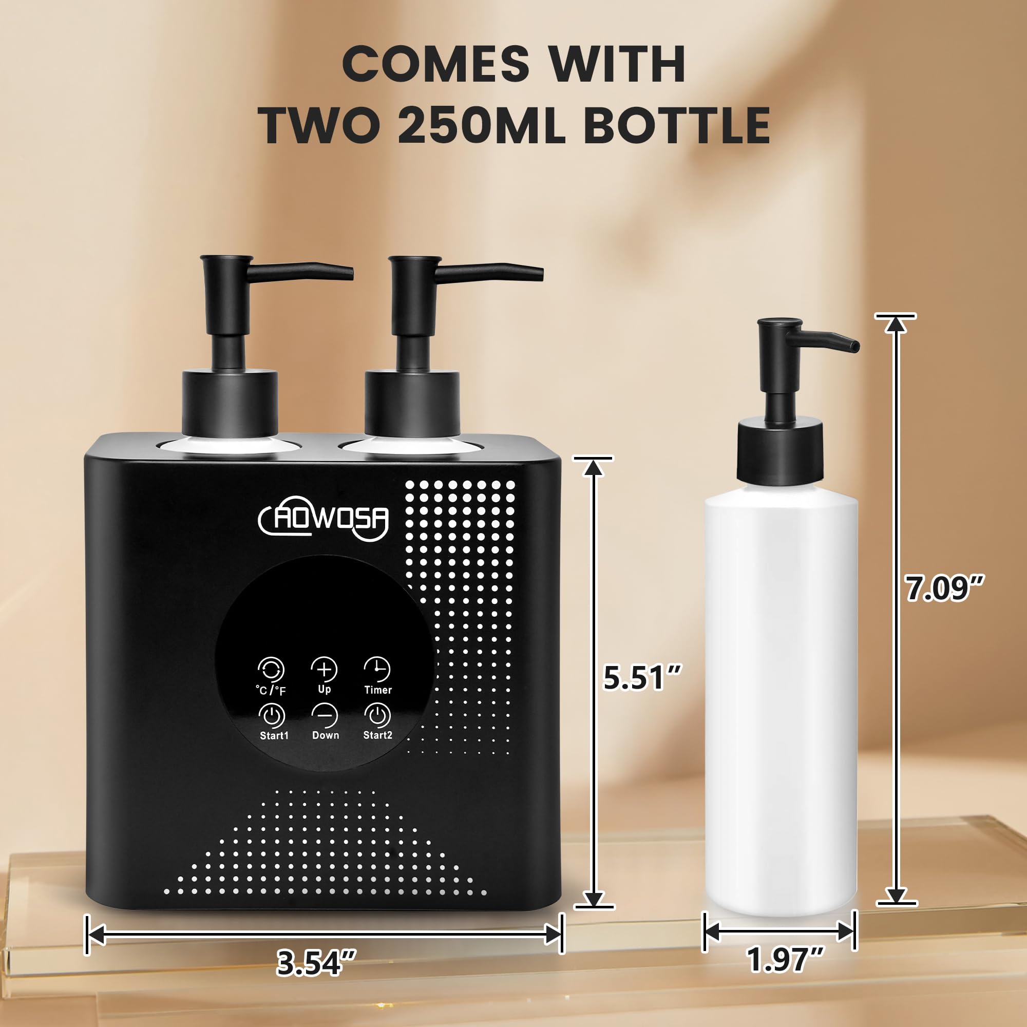 Professional Electric Massage Oil Warmer with Digital Display & ℃/℉ Switch - Dual Bottle Heater for SPA, Beauty Salon & Home Use - Portable Lotion Warmer for Aromatherapy, Body Massage & Skin Care Treatments