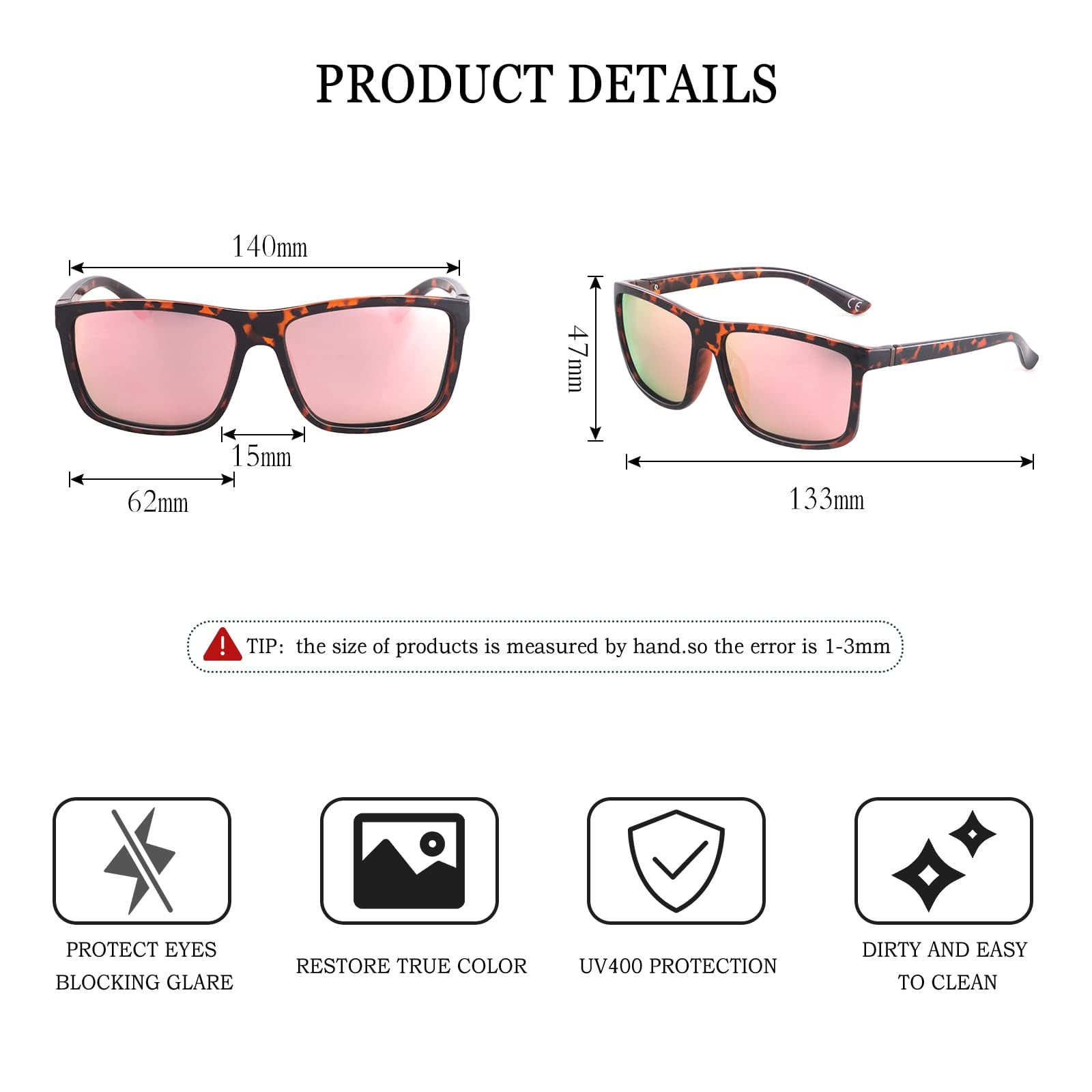 NIEEPA Men's Polarized Sports Sunglasses UV Protection Square Frame NP1007 - Perfect for Running, Cycling, and Outdoor Activities