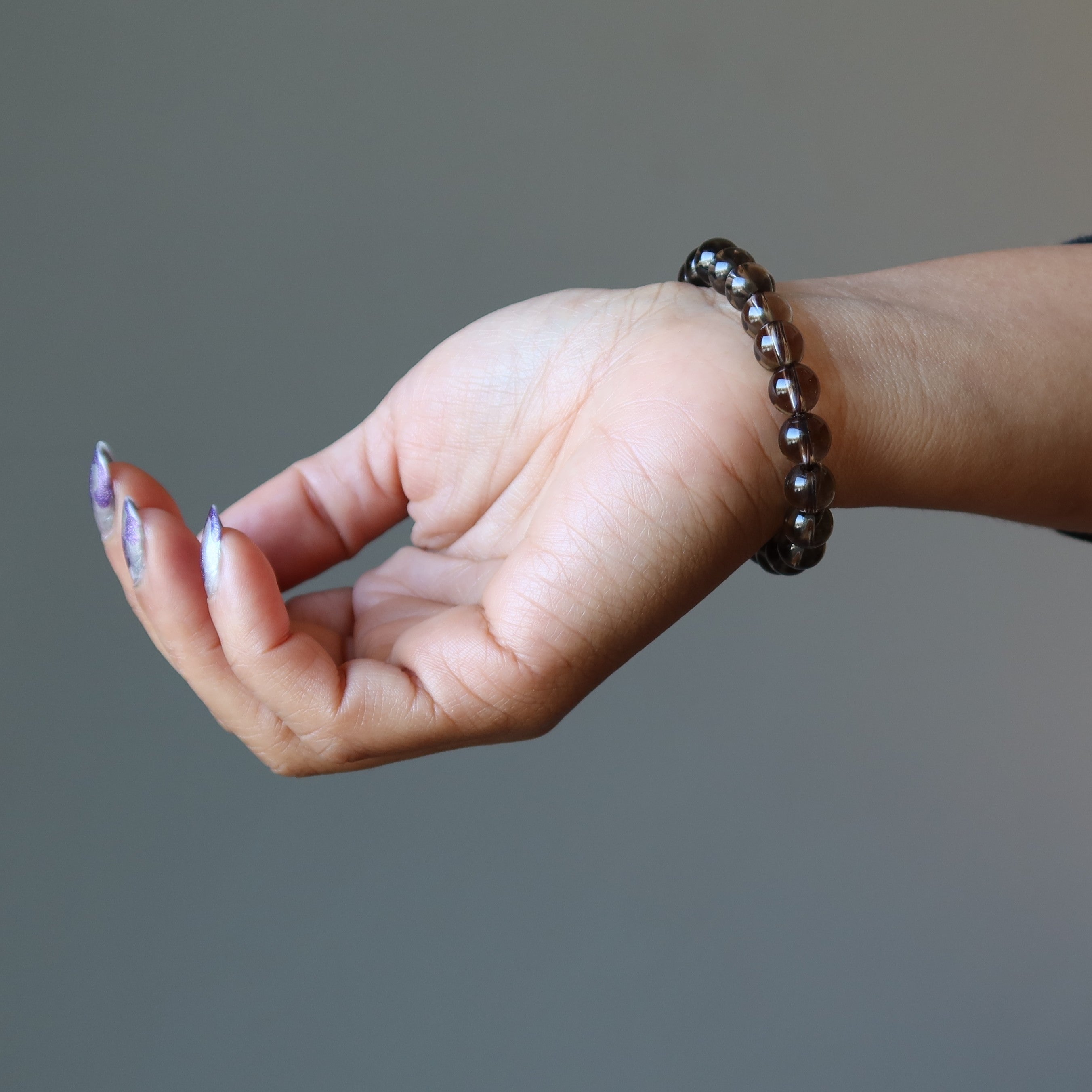 Natural Smoky Quartz Bracelet for Women - Clear Positivity & Energy Boosting Power | Healing Crystal Jewelry for Meditation, Yoga & Spiritual Balance