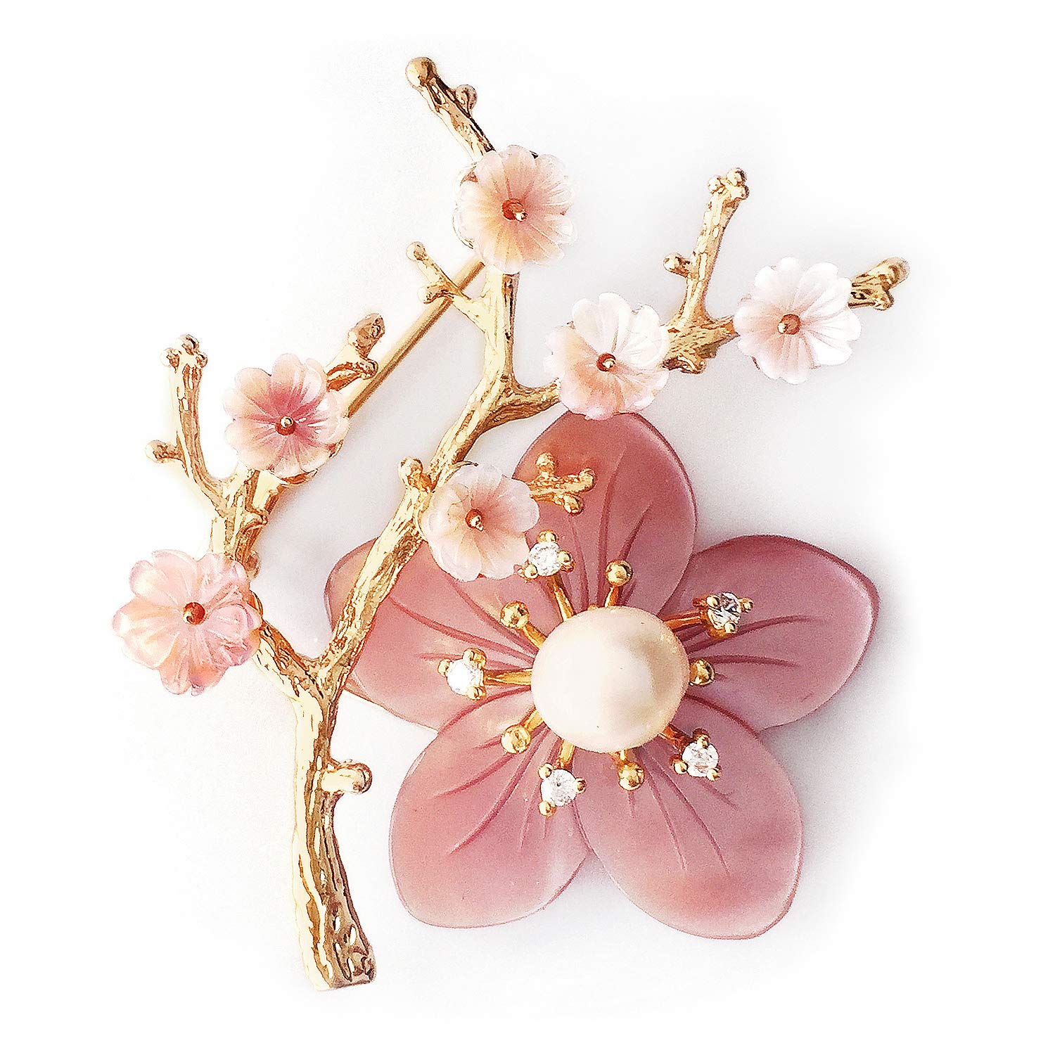 Elegant Crystal & Rhinestone Flower Brooches for Women - Pink Blossom Fashion Jewelry Pins for Birthday, Party, Wedding & New Year Gifts | Perfect for Dresses, Coats, Scarves & Formal Occasions