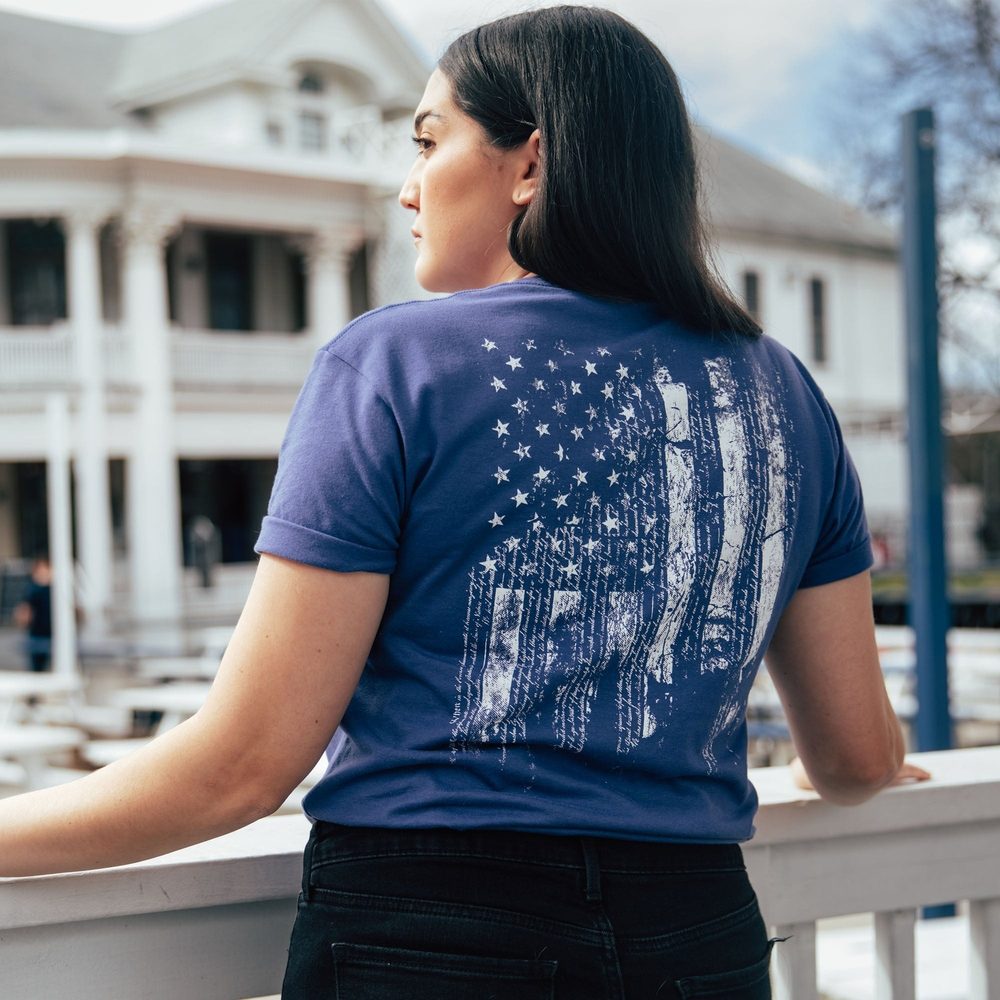 1776 American Flag Women's Boyfriend Fit T-Shirt | Vintage Patriotic Graphic Tee for Casual Wear & 4th of July Celebrations