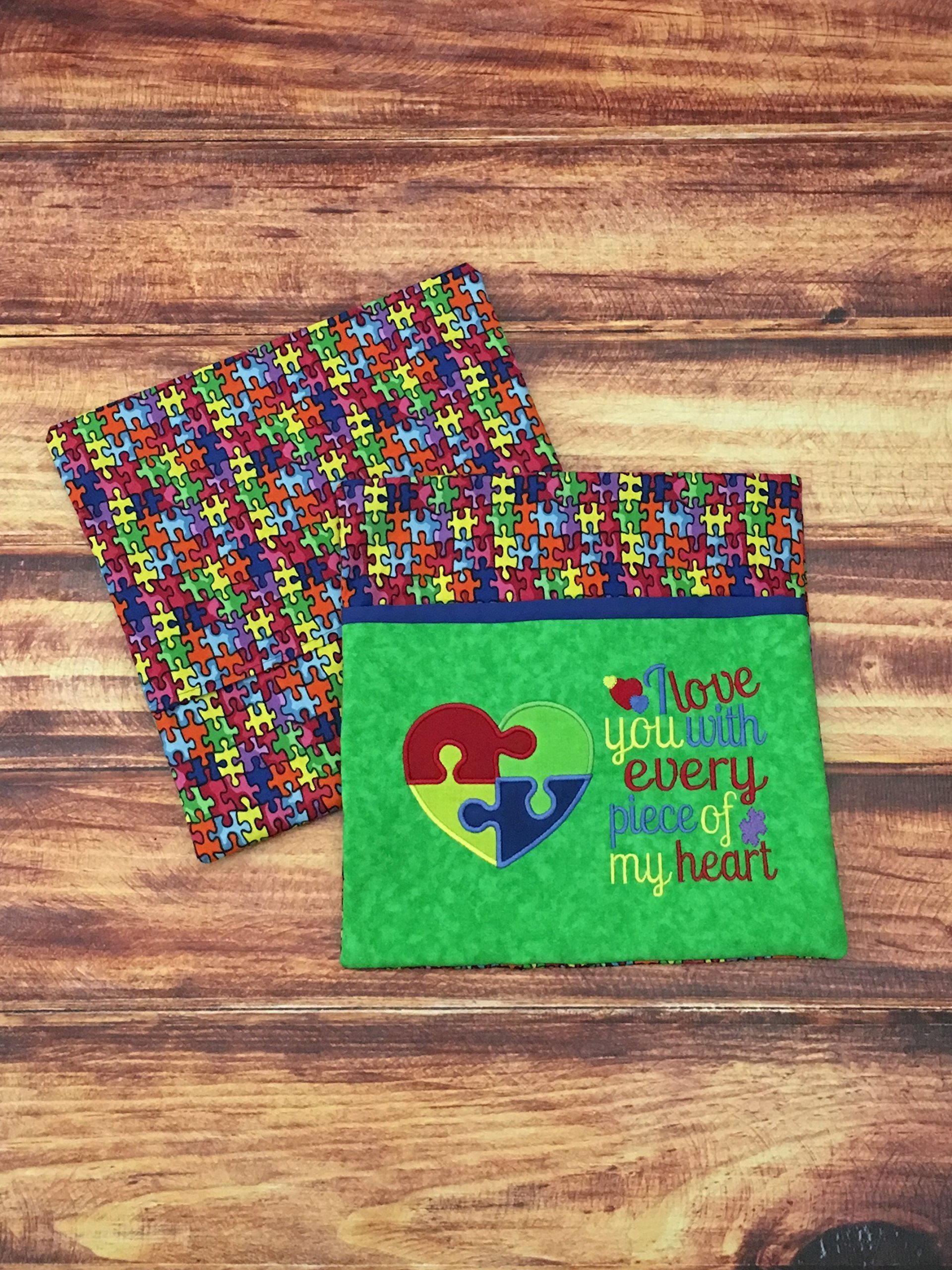 Autism Sensory Pillowcase with Insert - Heart Puzzle Design for Autism Awareness, Perfect Gift for Special Education Teachers & Autism Support - Ideal for Sensory Rooms, Therapy Sessions & Comfort at Home