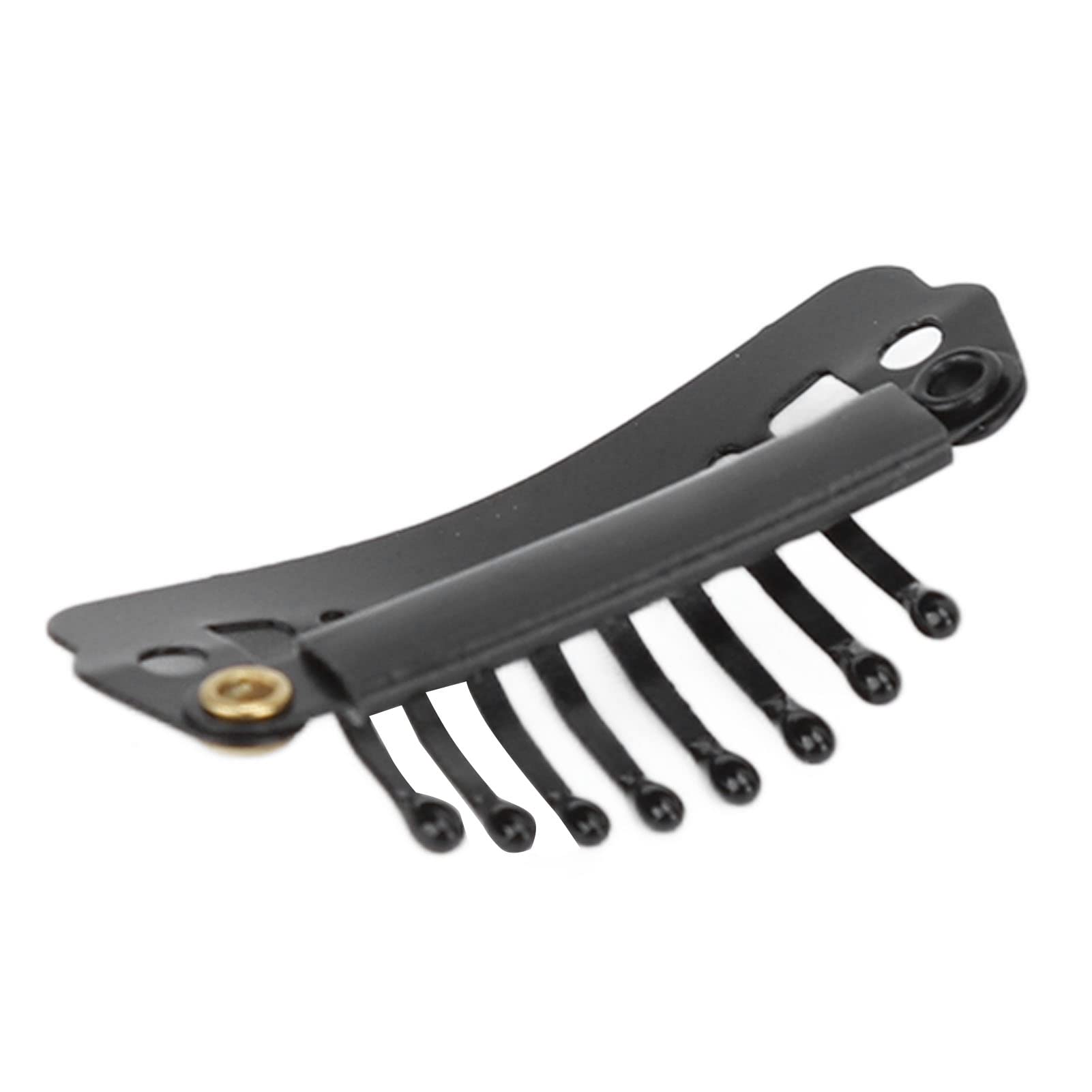 Wig Snap Clip - Safe Ergonomic 8 Teeth Stainless Steel Hair Extension Comb Clip for Women (Black) | Perfect for Home Styling, Cosplay & Daily Hair Accessories