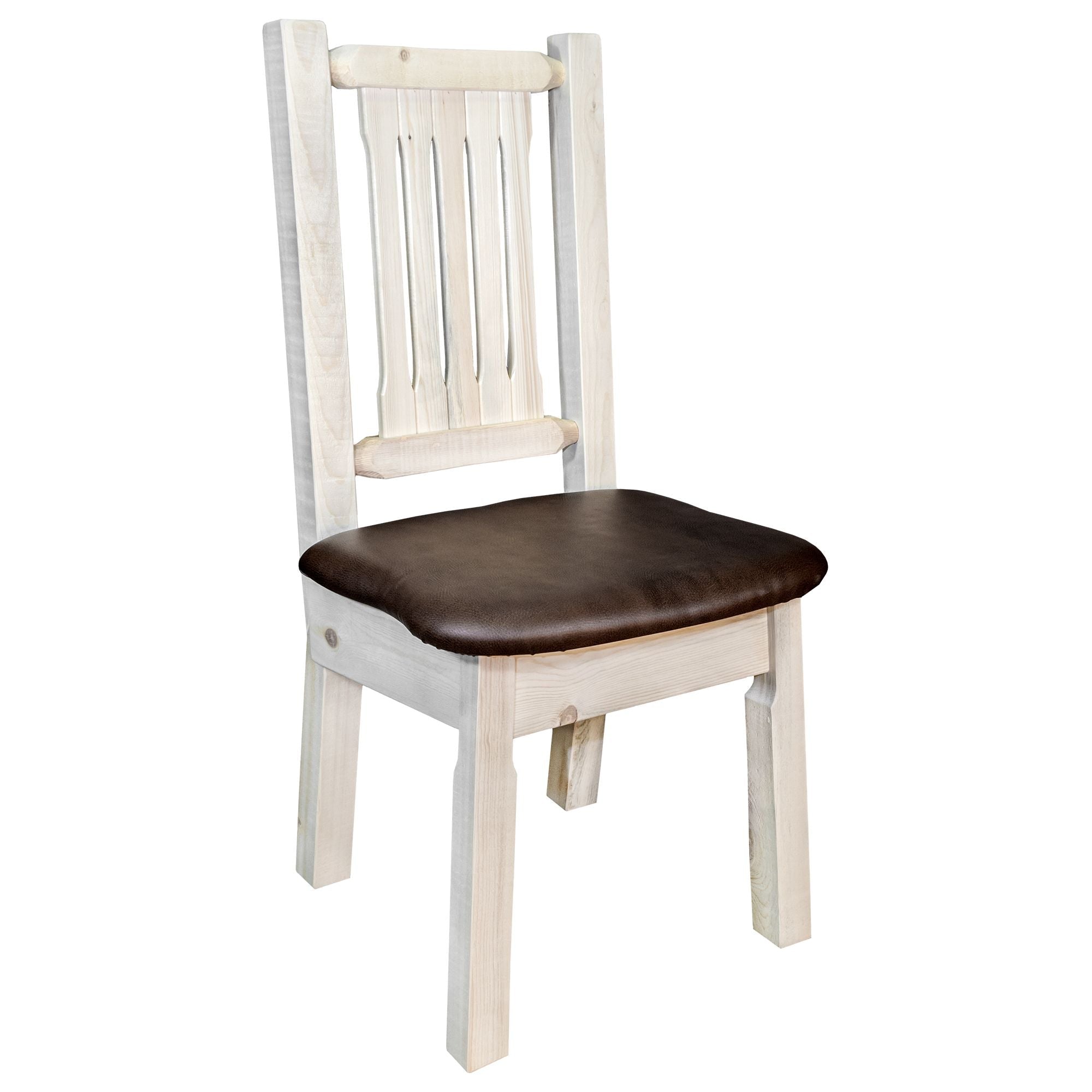 Homestead Side Chair with Upholstered Seat - Saddle Pattern Design - Comfortable Dining Chair for Kitchen, Dining Room or Office