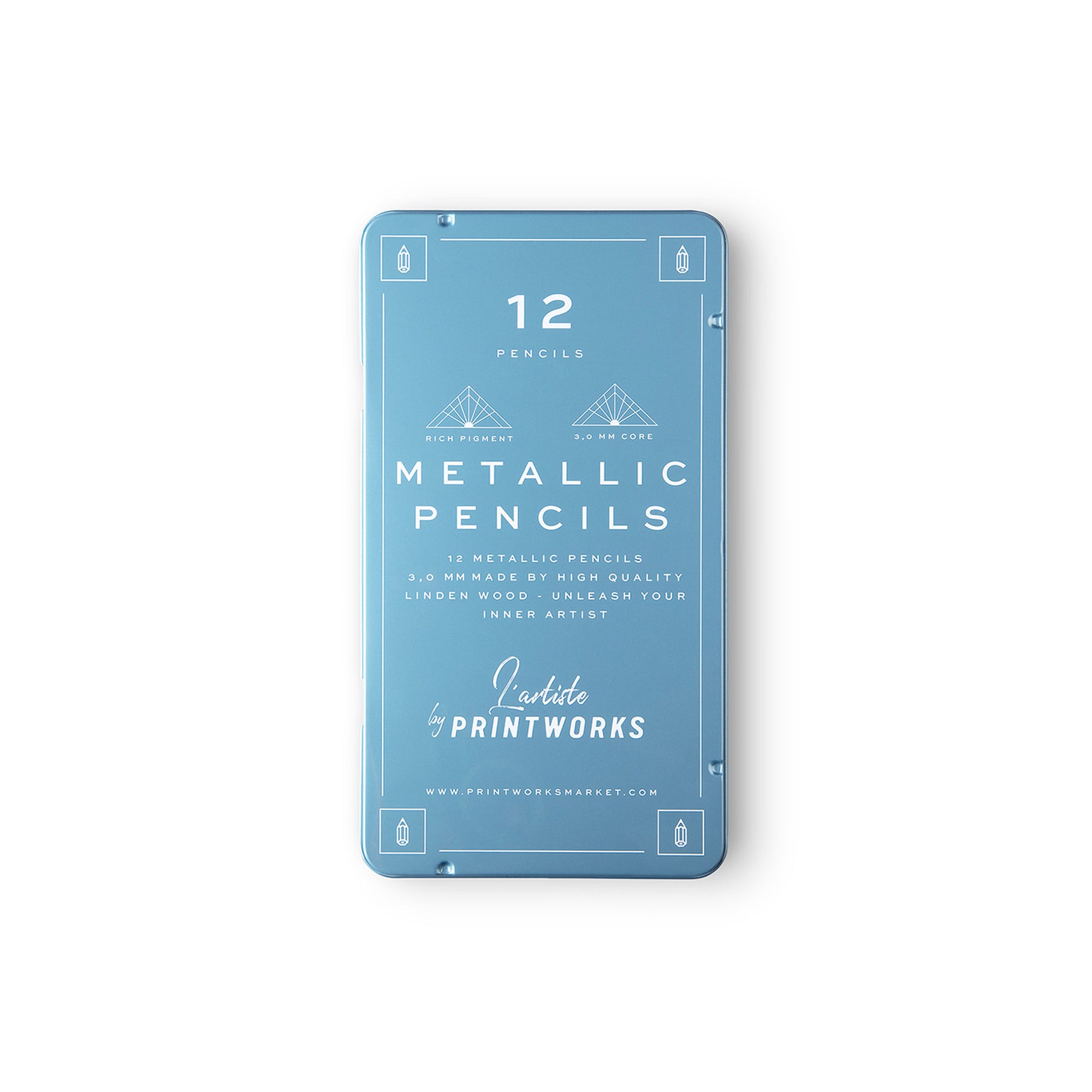 Premium Metallic Colored Pencils Set - 12 Vibrant Shimmering Colors for Adult Coloring Books, Art Projects & DIY Crafts