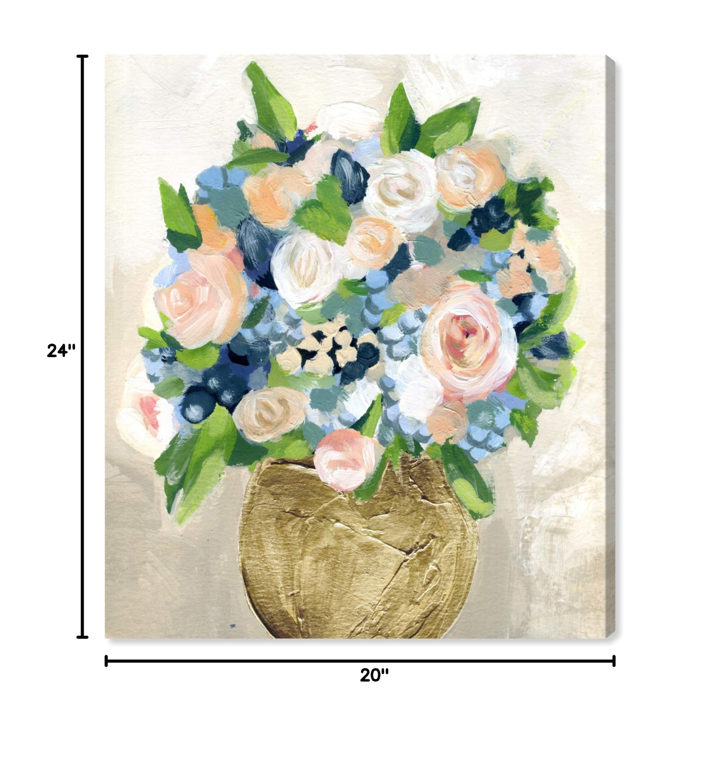 Oliver Gal Artist Co. Floral Wall Art Canvas Print - 'June Peonies' Home Decor Painting, 20x24 Inches, Orange & Green Botanical Art - Perfect for Living Room, Bedroom & Office Wall Decor