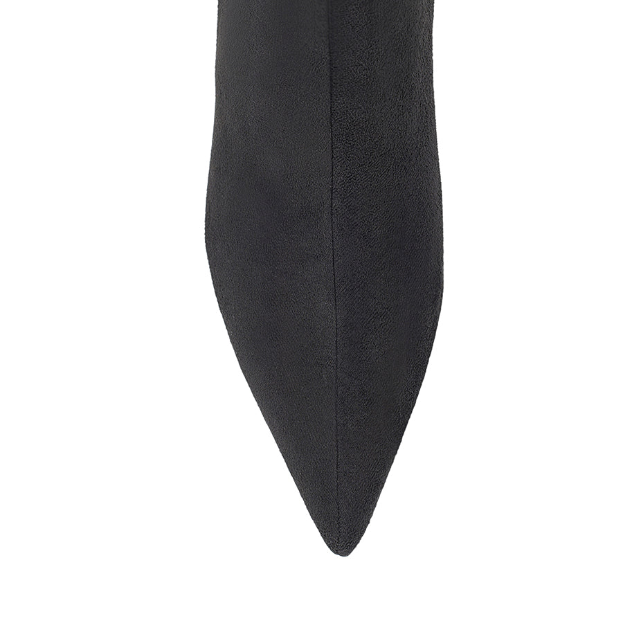 Lucila Women's Knee High Boots - Black Micro Suede - Stylish & Comfortable for Fall & Winter Fashion, Office Wear & Night Out